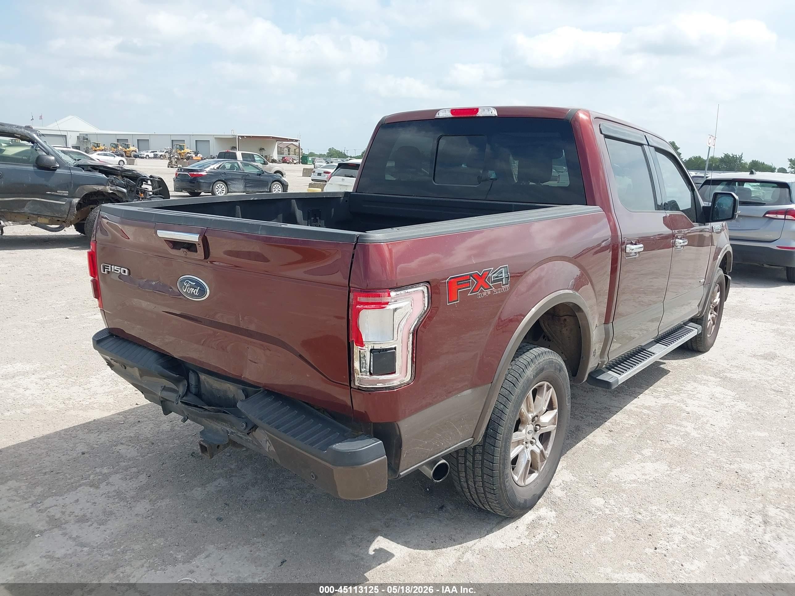 2015 Ford F-150 Lariat Red vin: 1FTEW1EG2FKE37740