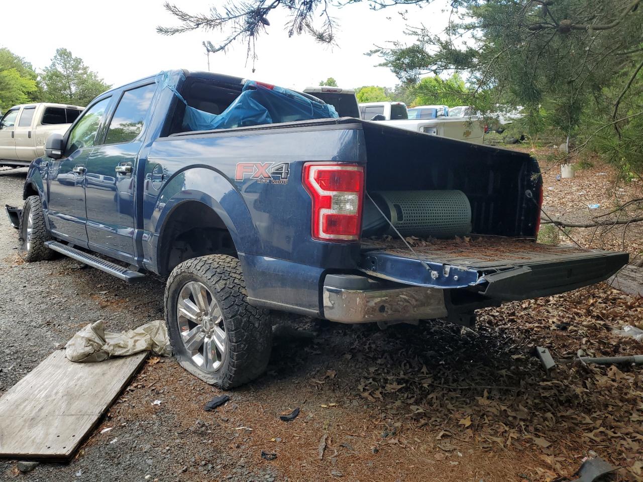 2018 Ford F150 Supercrew Blue vin: 1FTEW1EG2JFE40624 Damage: Left Rear Tire, Flat, Repair Required