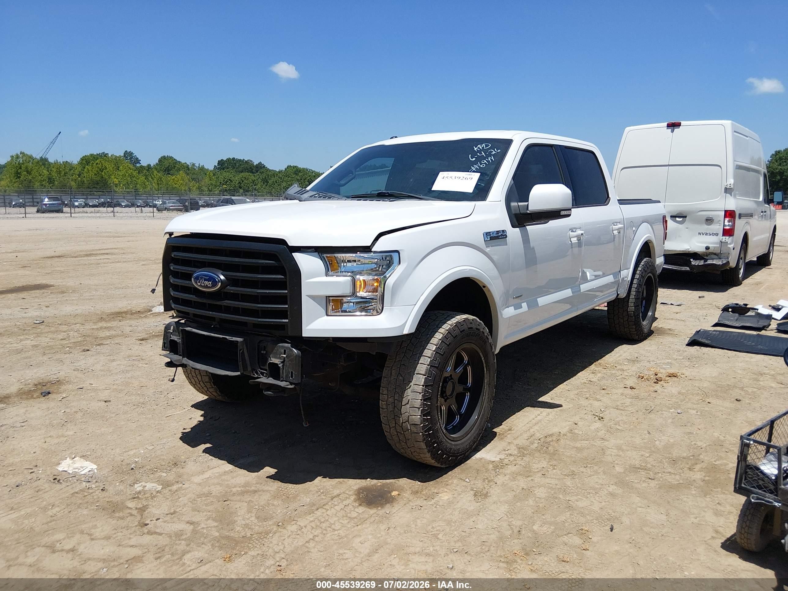 2015 Ford F-150 Lariat White vin: 1FTEW1EG3FFB56944