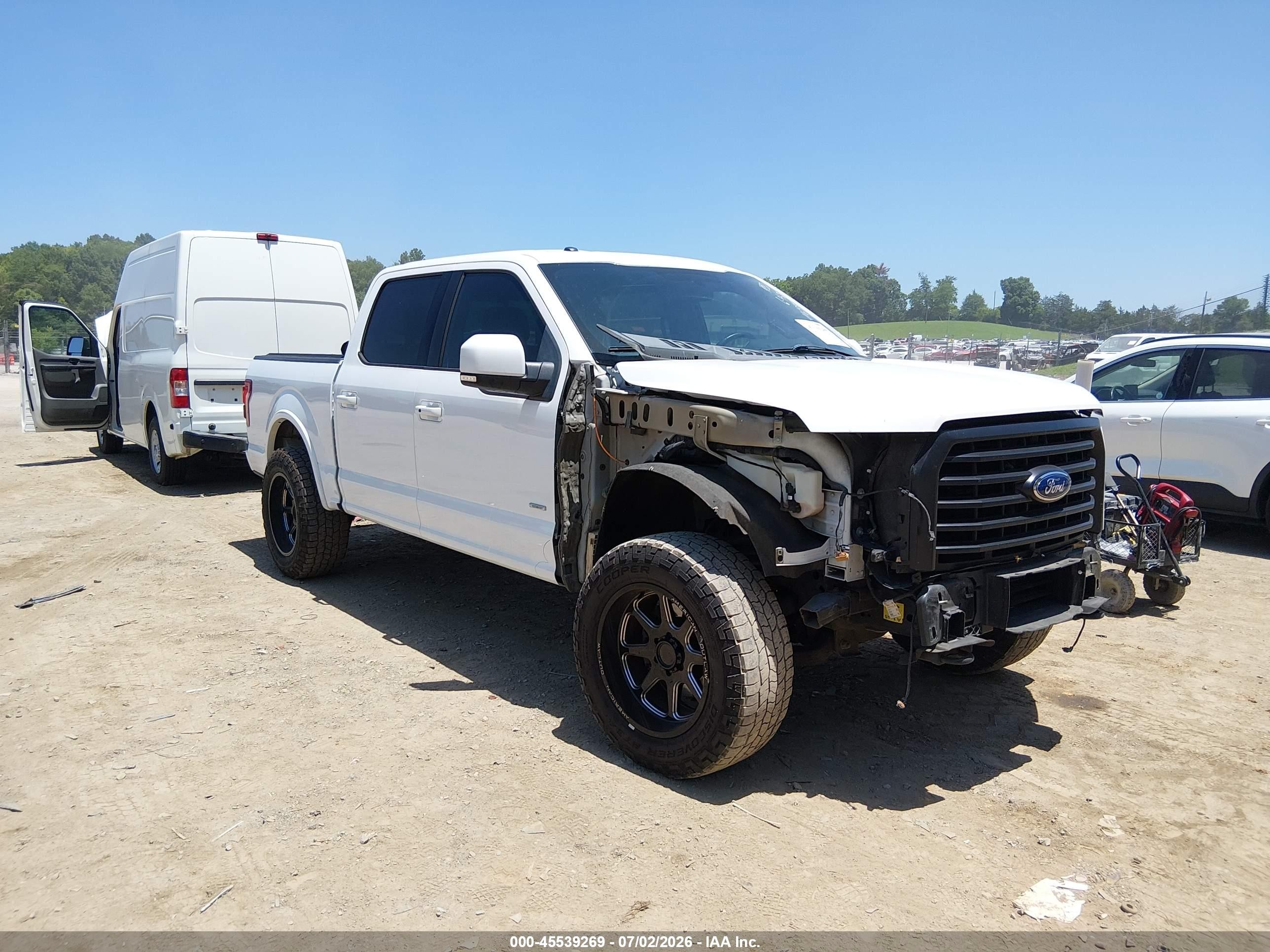 2015 Ford F-150 Lariat White vin: 1FTEW1EG3FFB56944