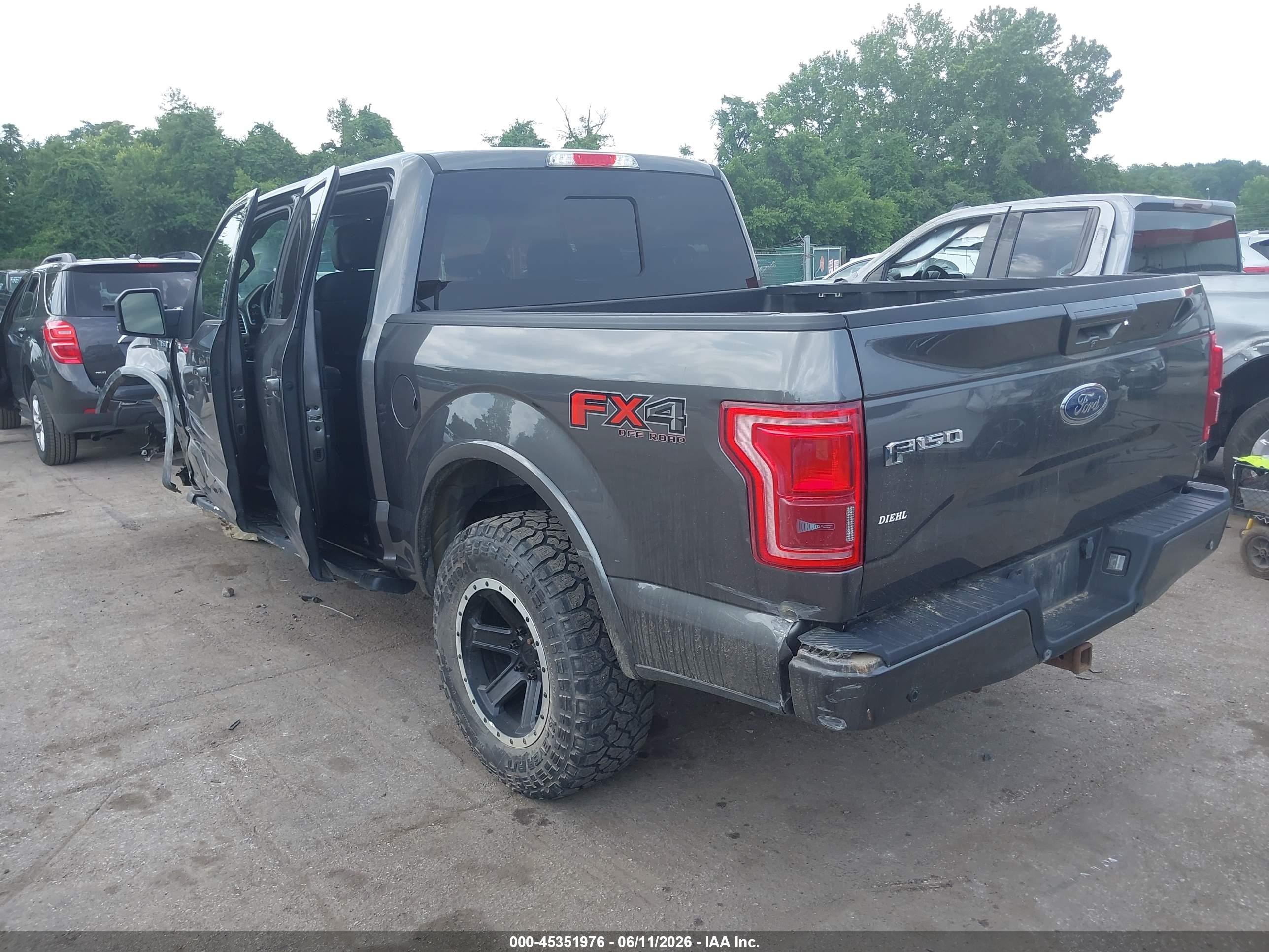 2015 Ford F-150 Lariat Серый vin: 1FTEW1EG3FFB79978