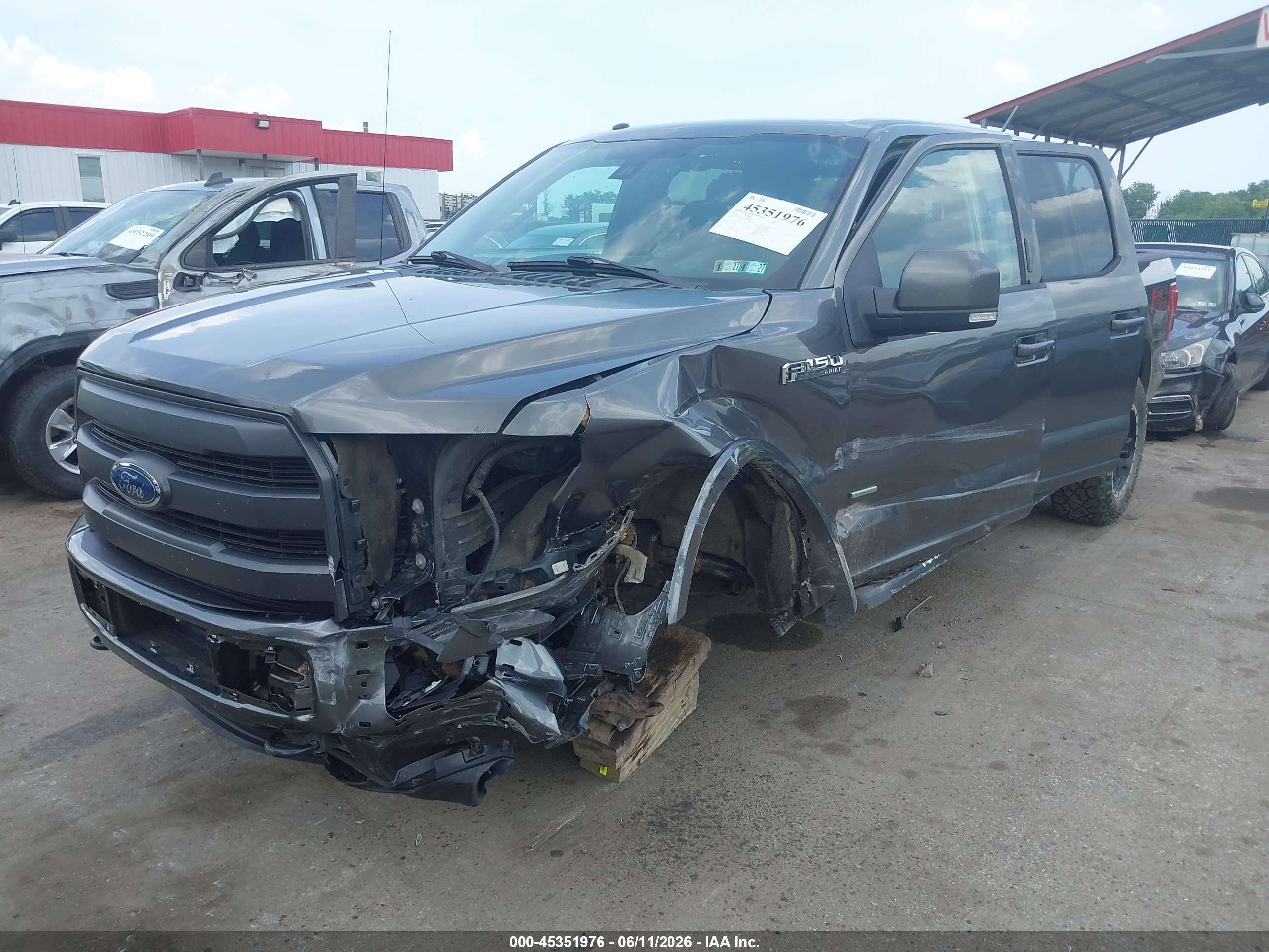 2015 Ford F-150 Lariat Серый vin: 1FTEW1EG3FFB79978