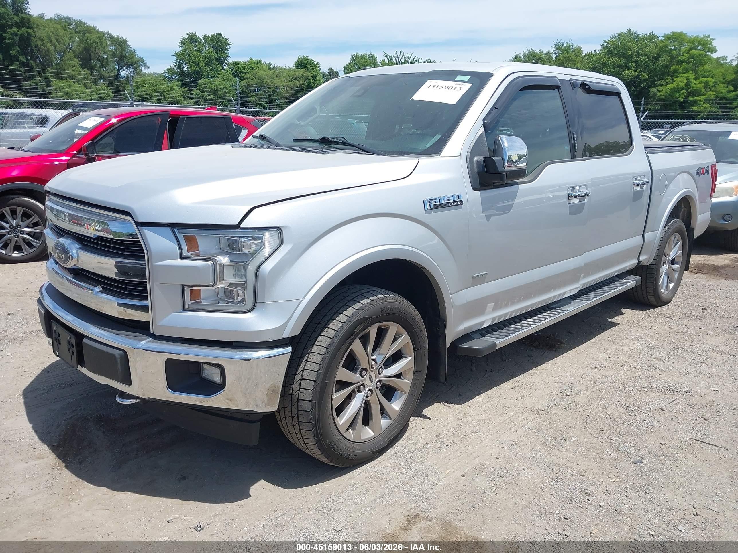 2017 Ford F-150 Lariat Silver vin: 1FTEW1EG3HKE50693