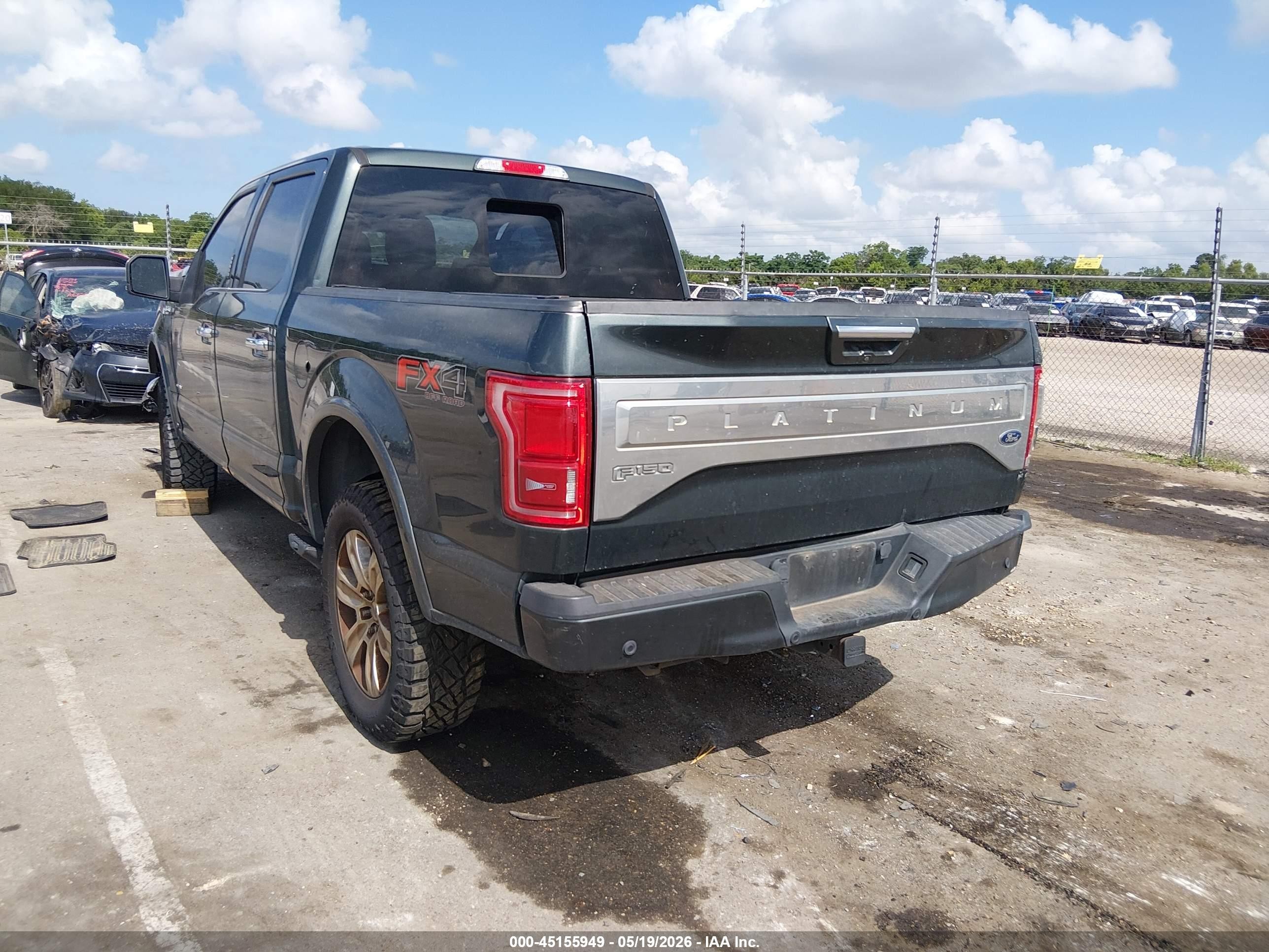 2015 Ford F-150 Platinum Зеленый vin: 1FTEW1EG4FFC19405