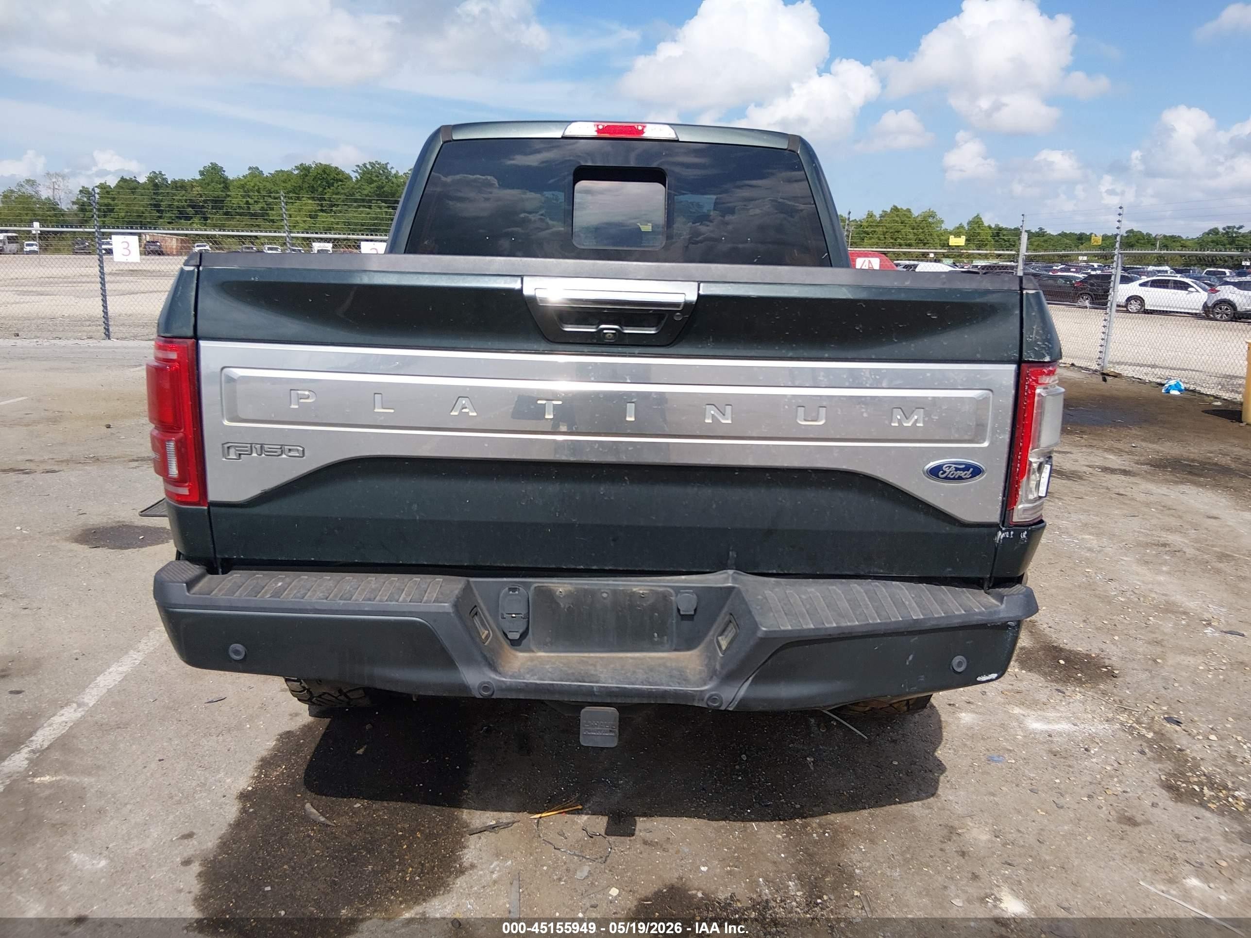 2015 Ford F-150 Platinum Зеленый vin: 1FTEW1EG4FFC19405