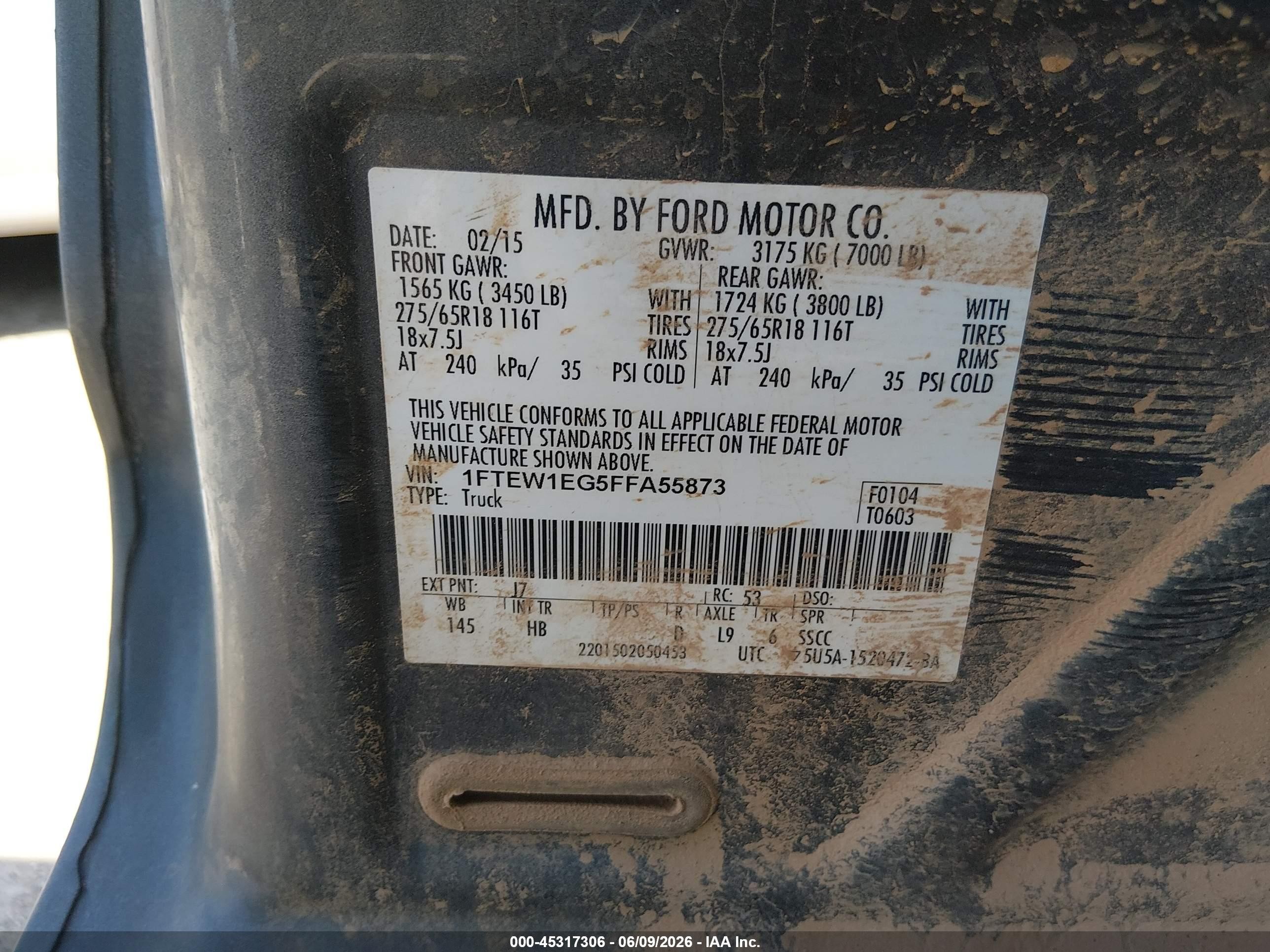 2015 Ford F-150 Lariat Gray vin: 1FTEW1EG5FFA55873