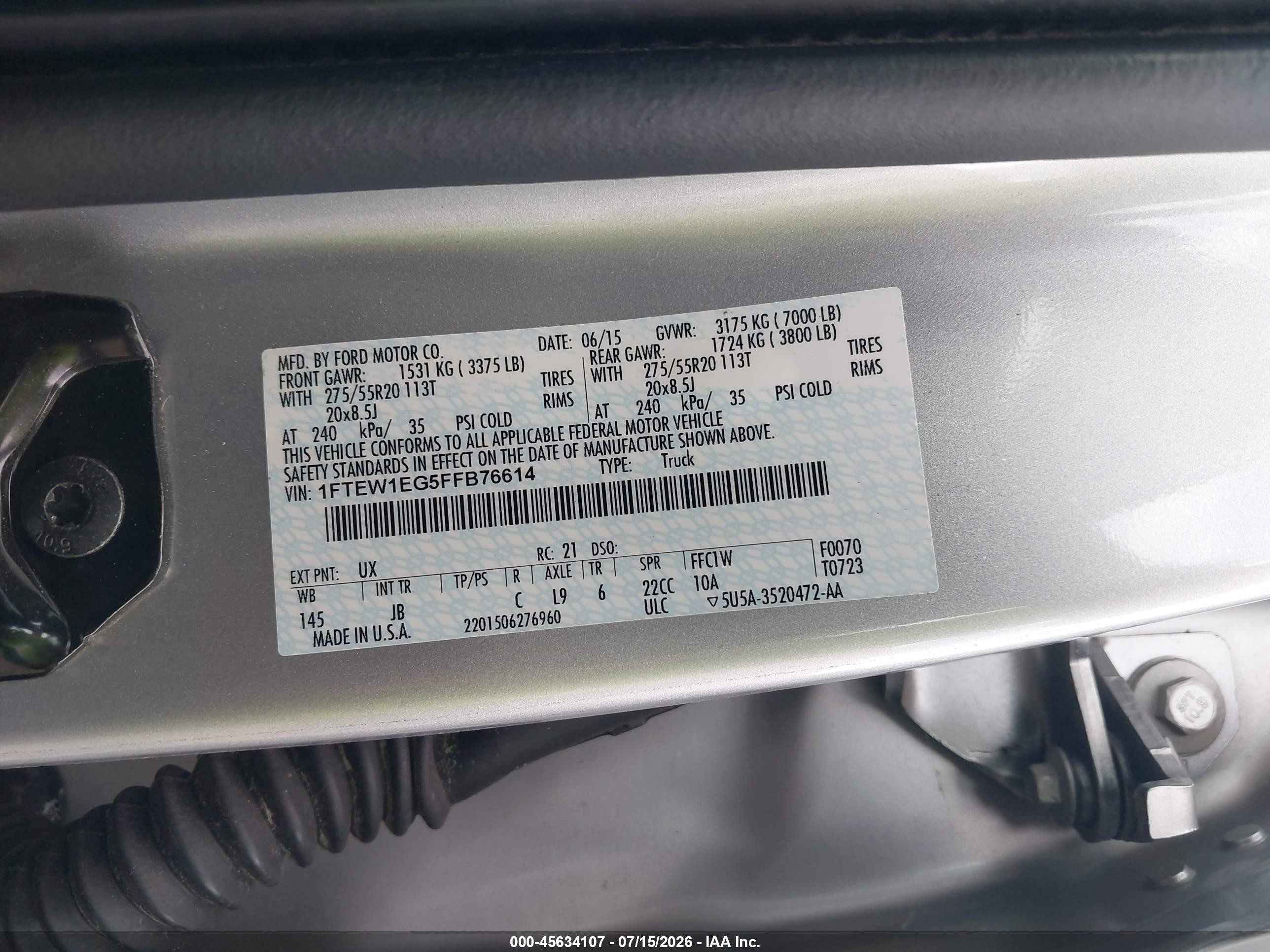 2015 Ford F-150 Xlt Silver vin: 1FTEW1EG5FFB76614