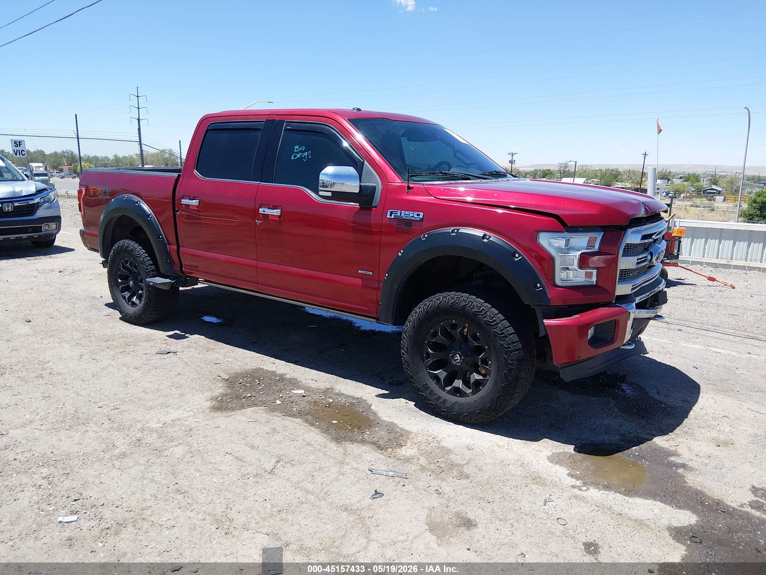 2015 Ford F-150 Platinum Темно-бордовый vin: 1FTEW1EG5FFC71626