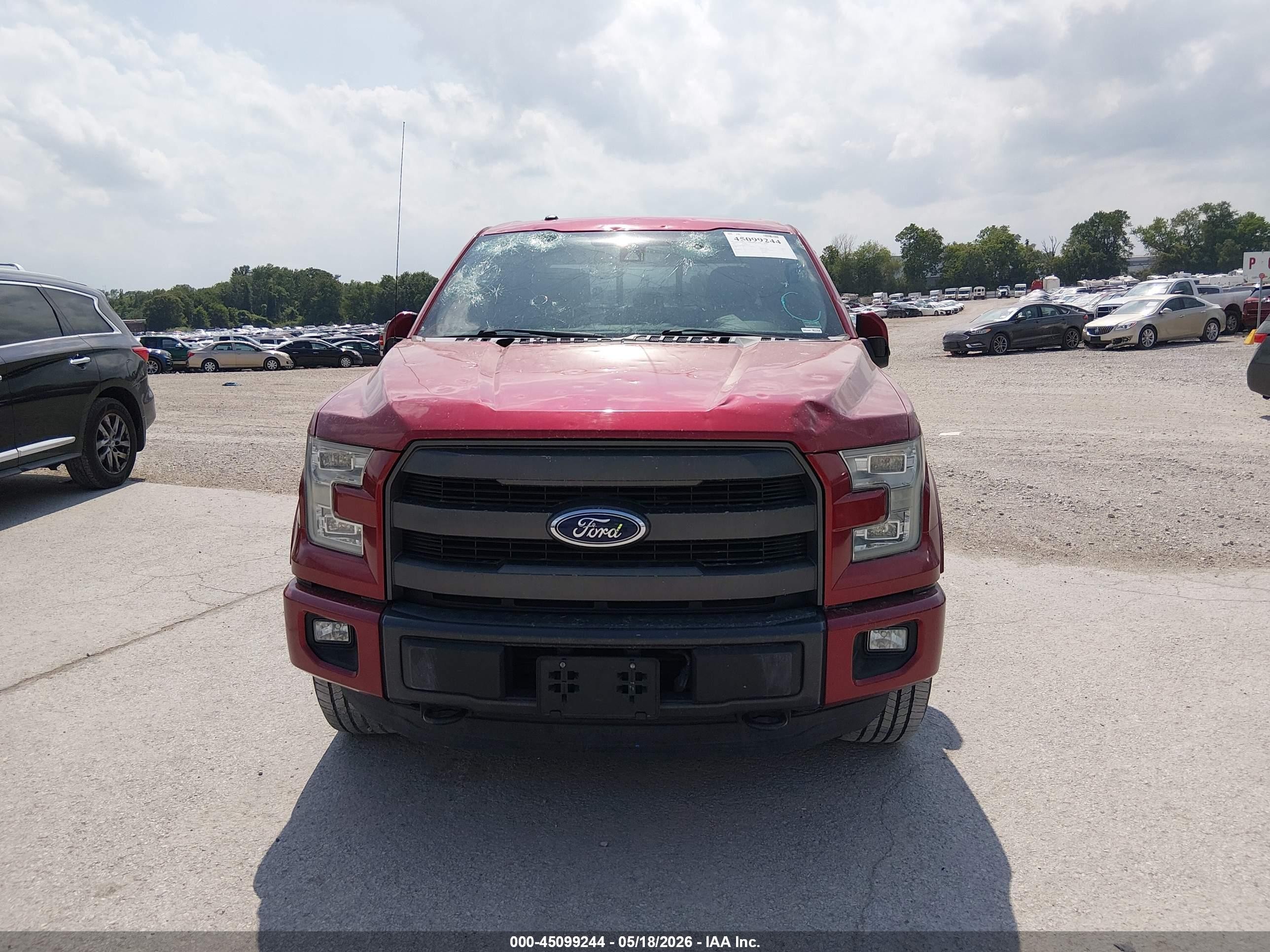 2015 Ford F-150 Lariat Red vin: 1FTEW1EG6FFB44349