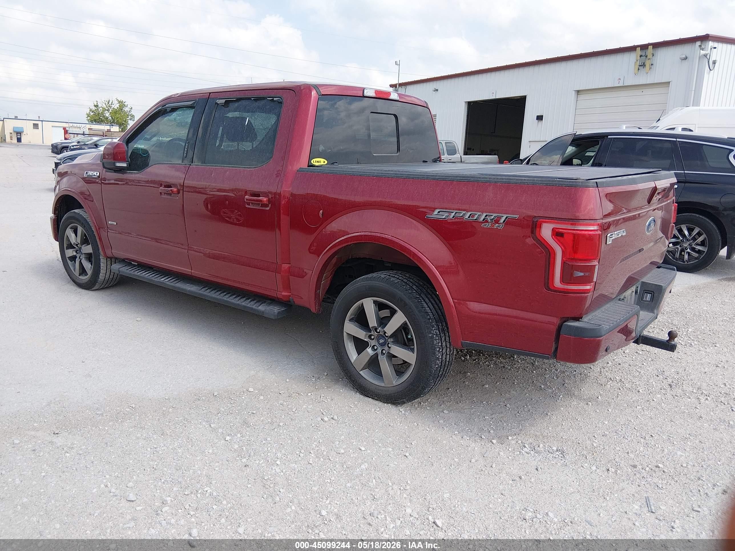 2015 Ford F-150 Lariat Red vin: 1FTEW1EG6FFB44349