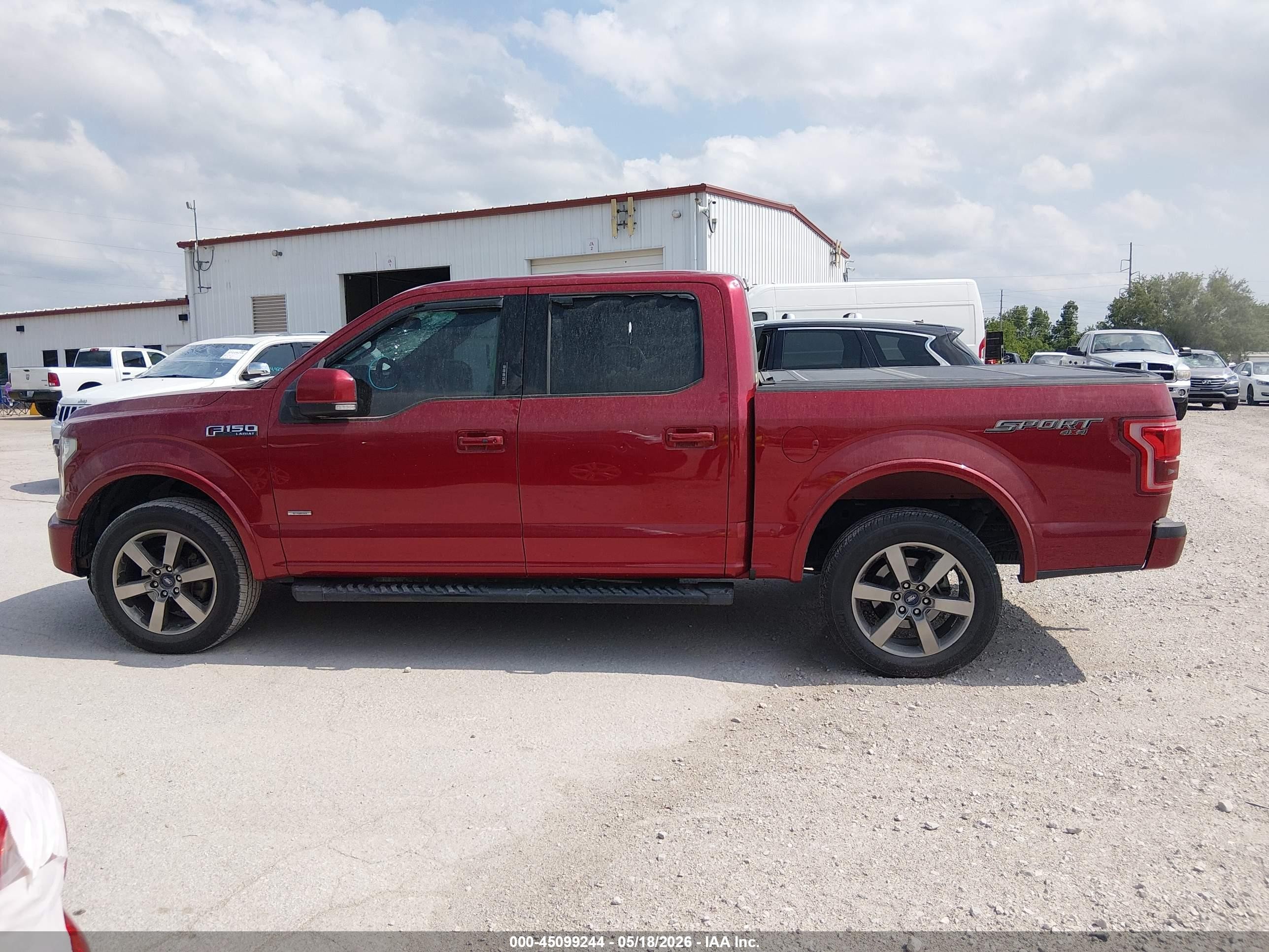 2015 Ford F-150 Lariat Red vin: 1FTEW1EG6FFB44349