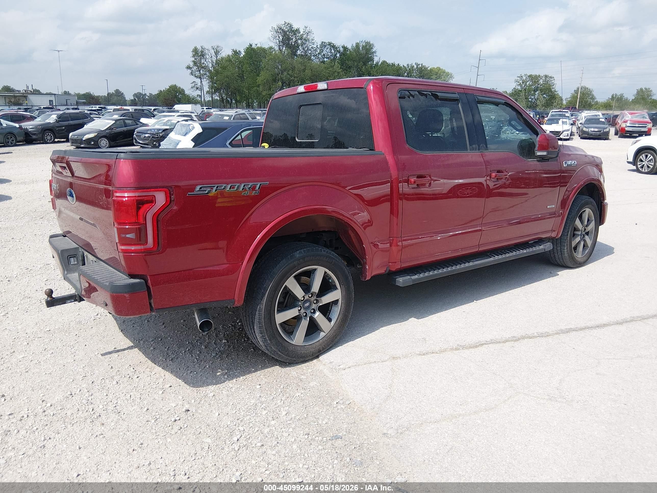 2015 Ford F-150 Lariat Red vin: 1FTEW1EG6FFB44349