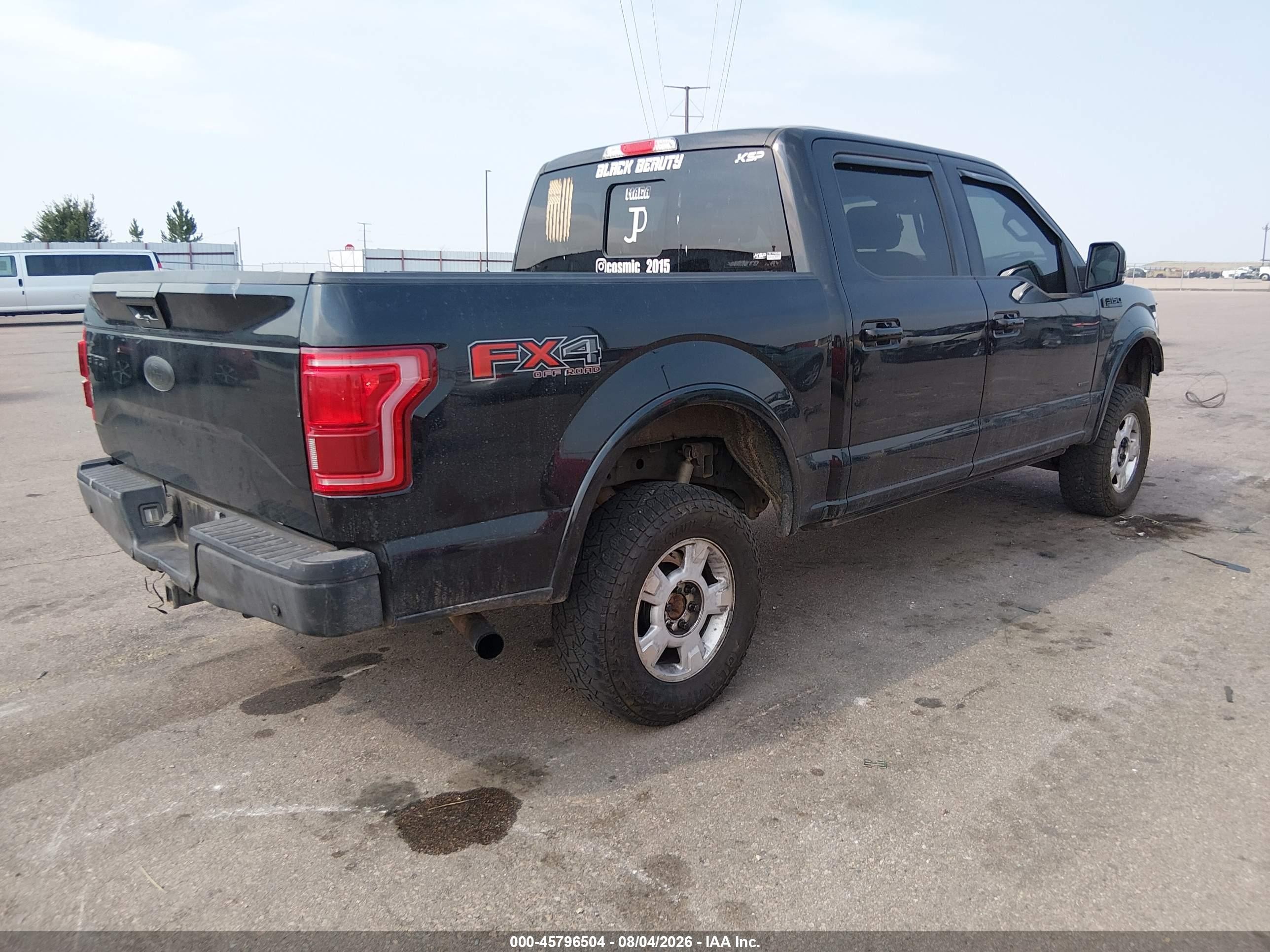 2015 Ford F-150 Lariat Black vin: 1FTEW1EG6FFB51835