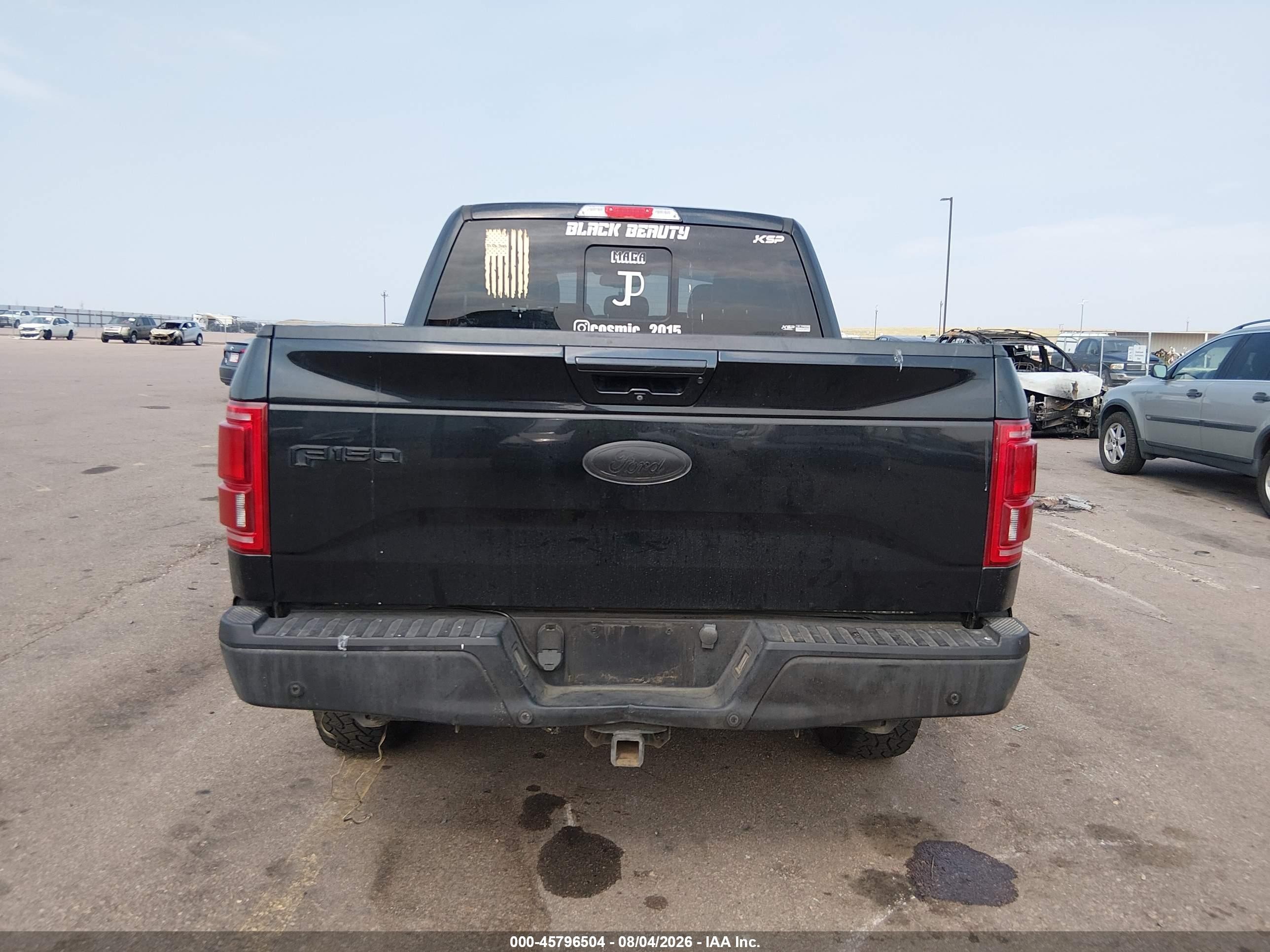2015 Ford F-150 Lariat Black vin: 1FTEW1EG6FFB51835