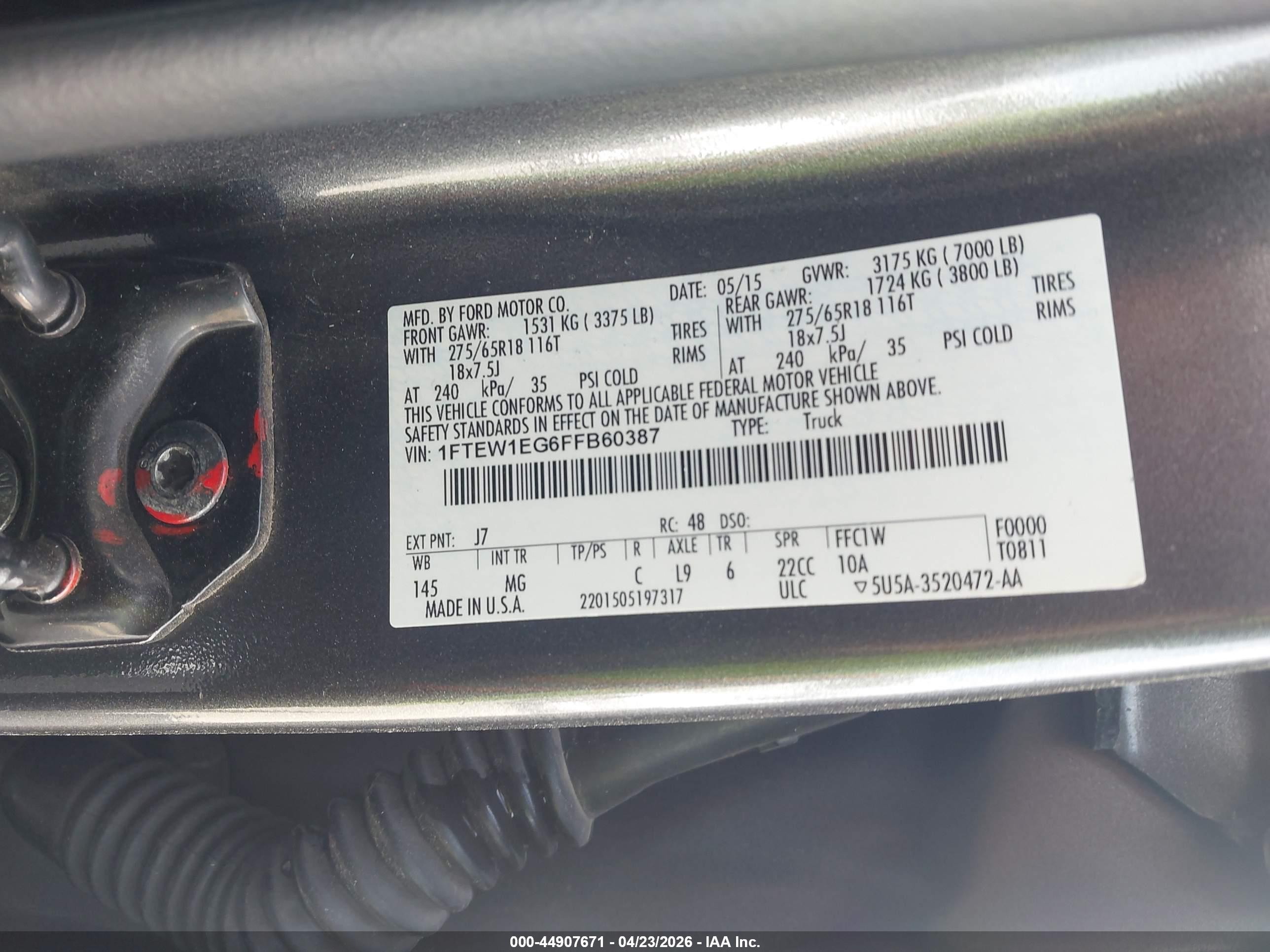 2015 Ford F-150 Xlt Gray vin: 1FTEW1EG6FFB60387