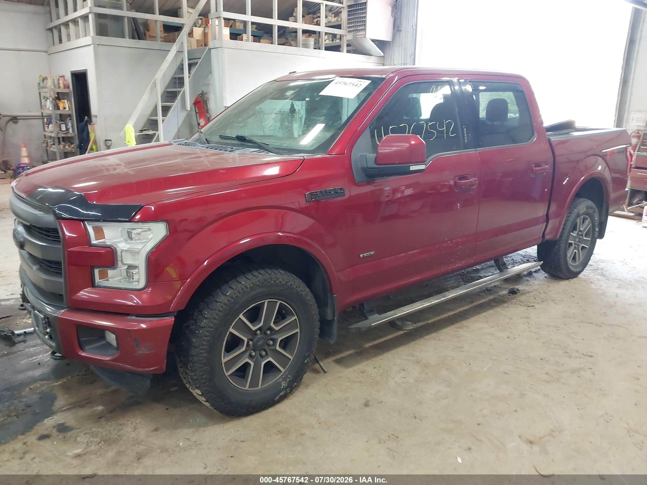 2015 Ford F-150 Lariat Red vin: 1FTEW1EG6FFC65172