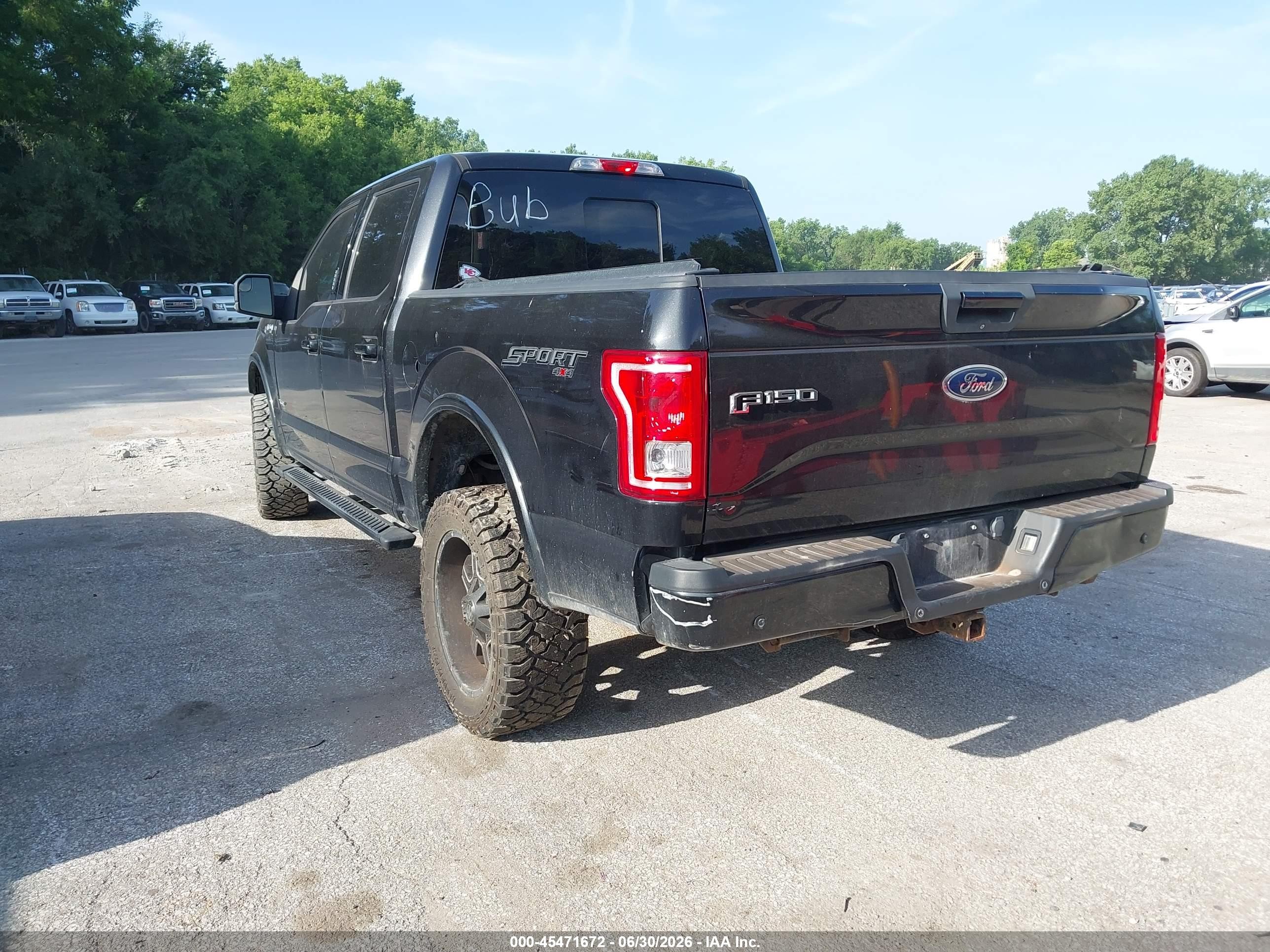 2015 Ford F-150 Xlt Black vin: 1FTEW1EG6FKD57535