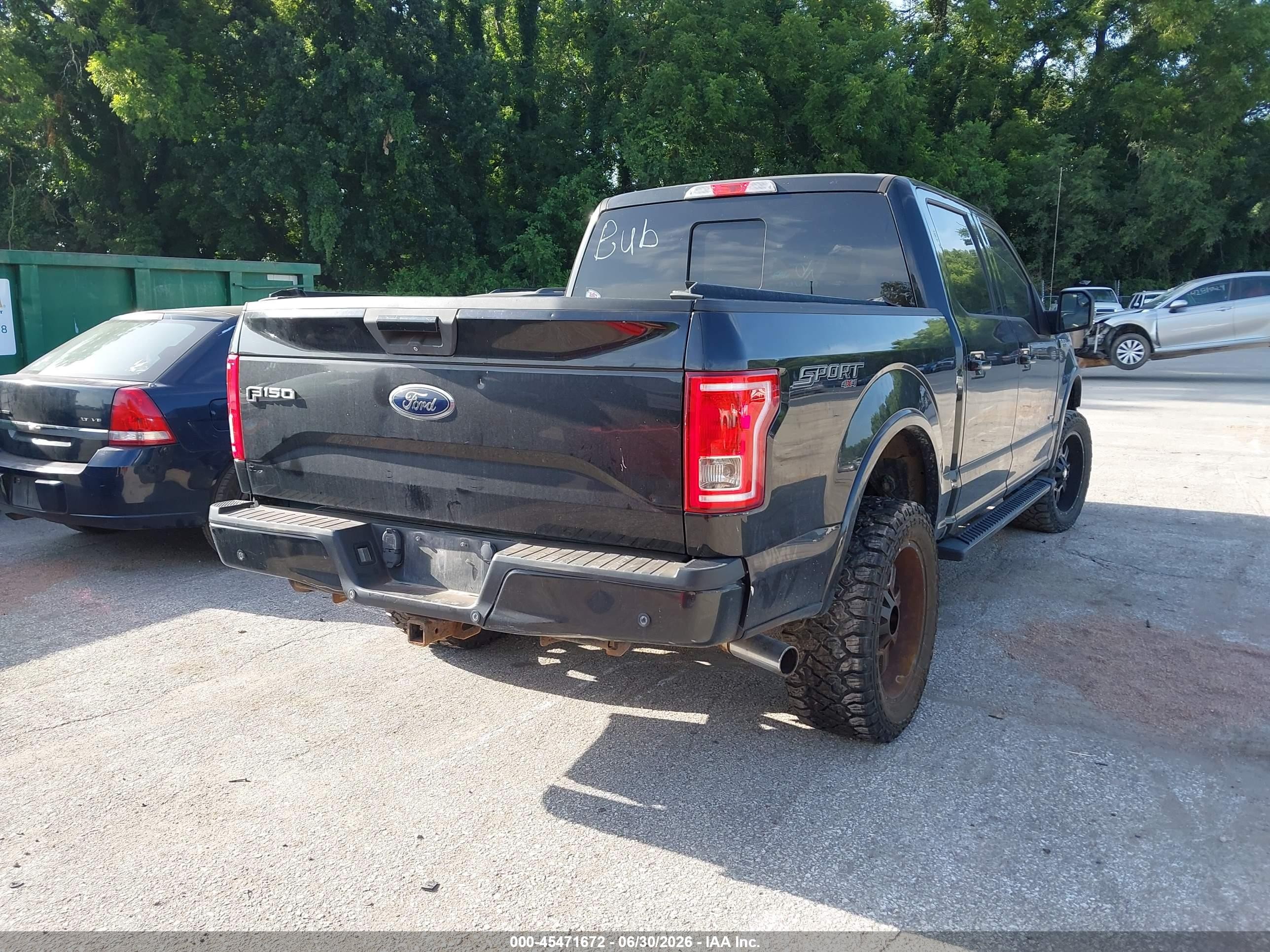 2015 Ford F-150 Xlt Black vin: 1FTEW1EG6FKD57535