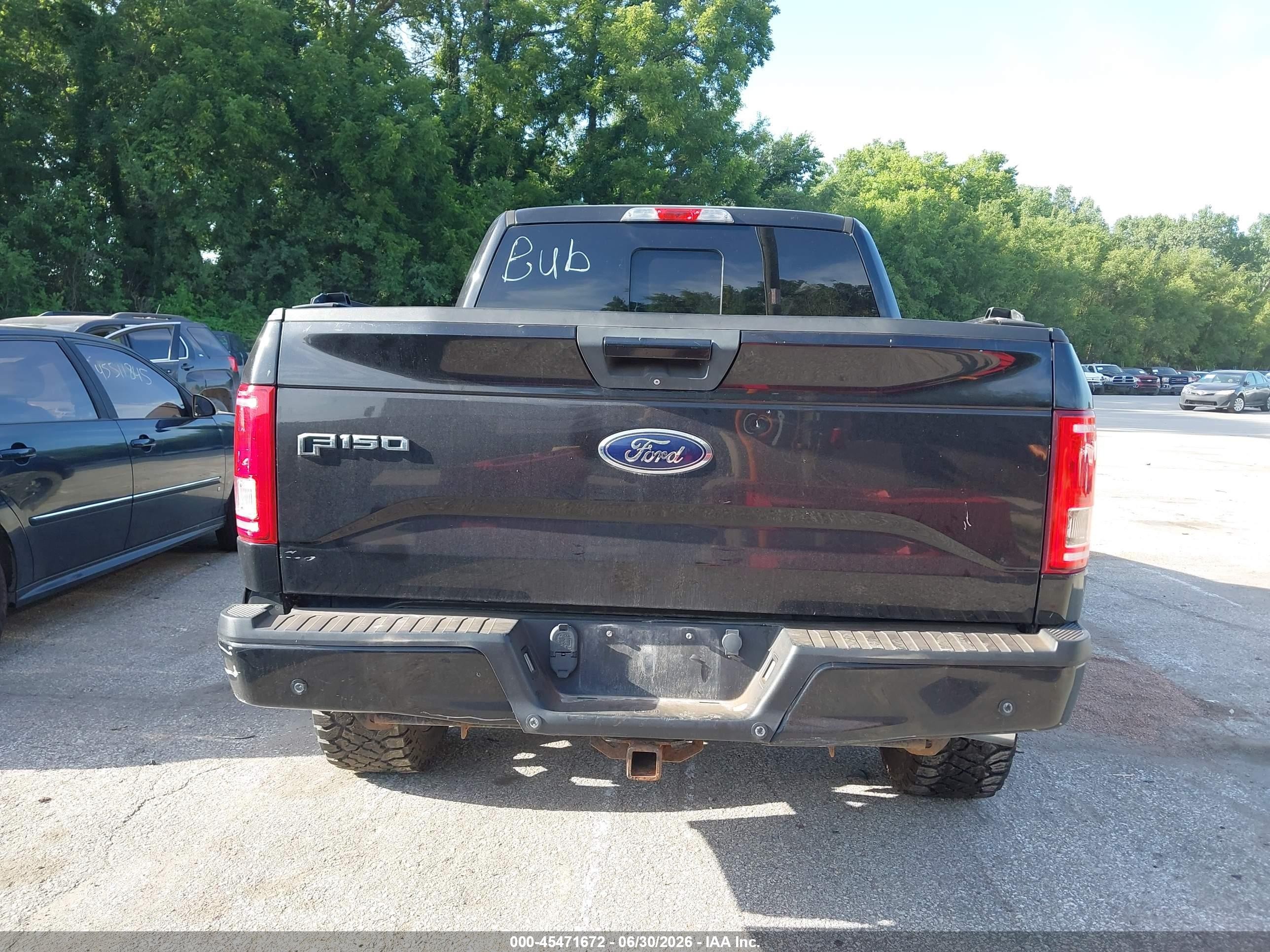 2015 Ford F-150 Xlt Black vin: 1FTEW1EG6FKD57535