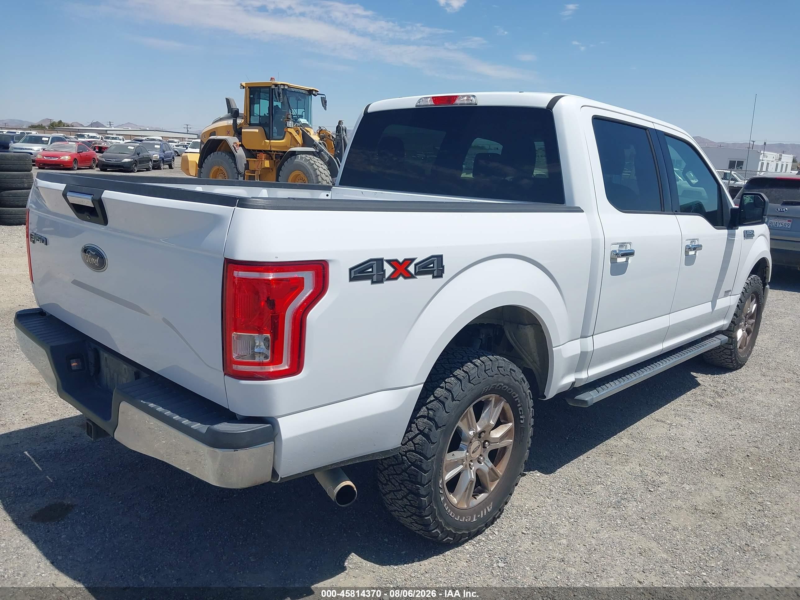 2015 Ford F-150 Xlt White vin: 1FTEW1EG6FKD60564