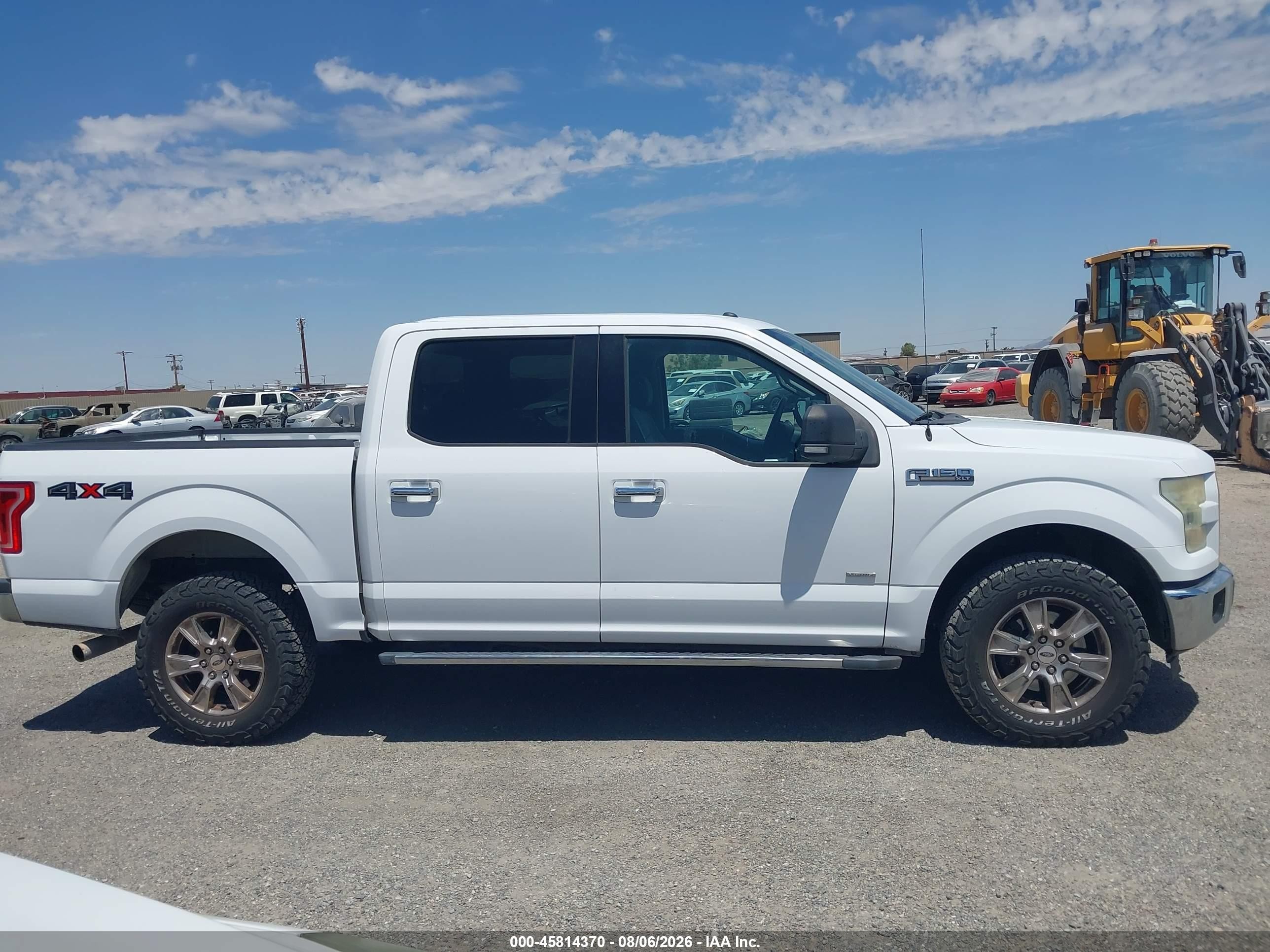 2015 Ford F-150 Xlt White vin: 1FTEW1EG6FKD60564