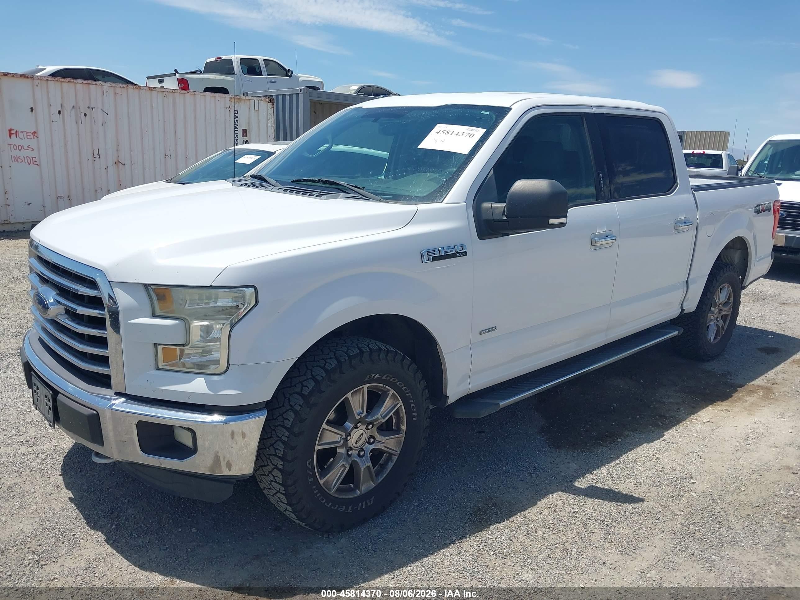 2015 Ford F-150 Xlt White vin: 1FTEW1EG6FKD60564