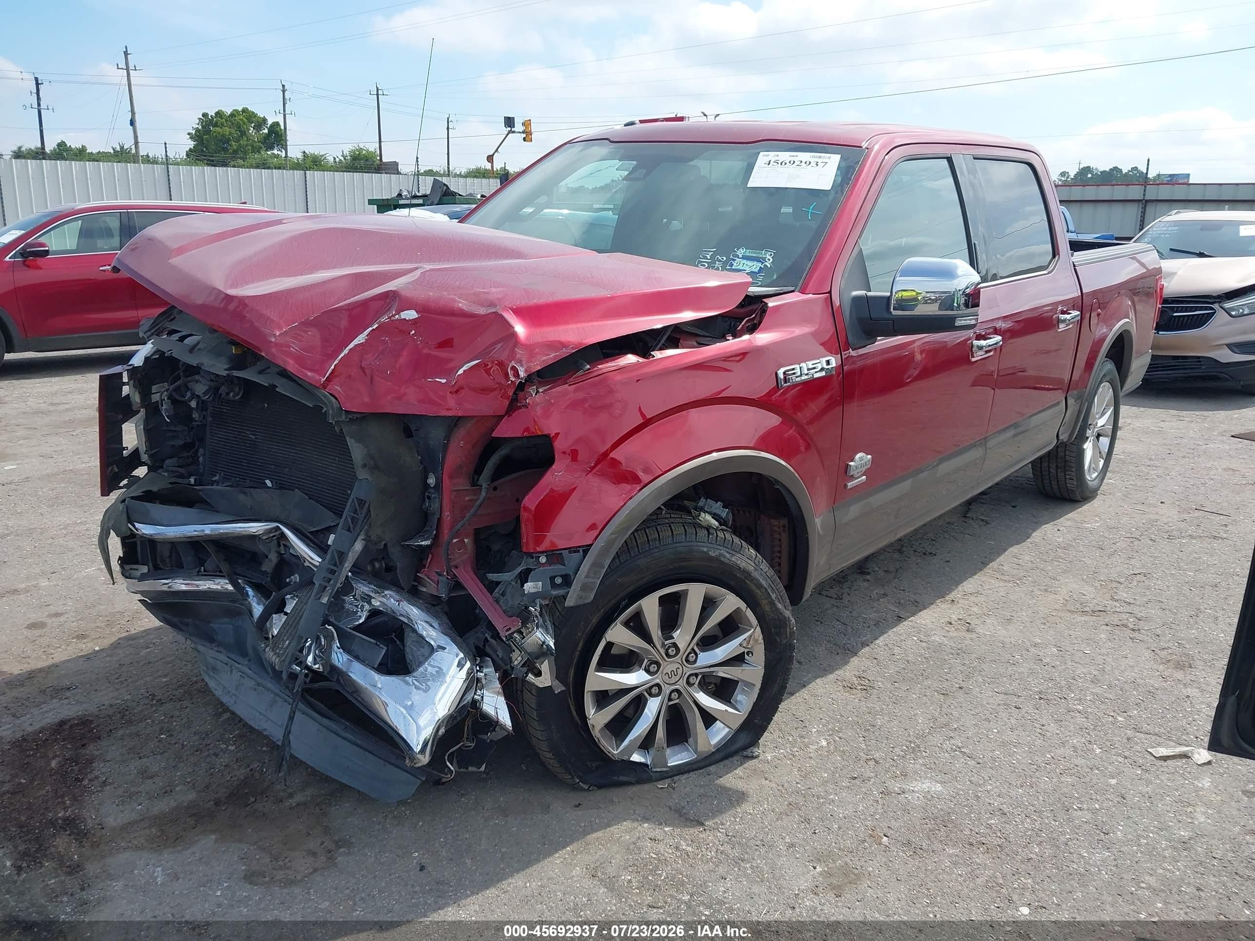 2015 Ford F-150 King Ranch Red vin: 1FTEW1EG7FFA53607