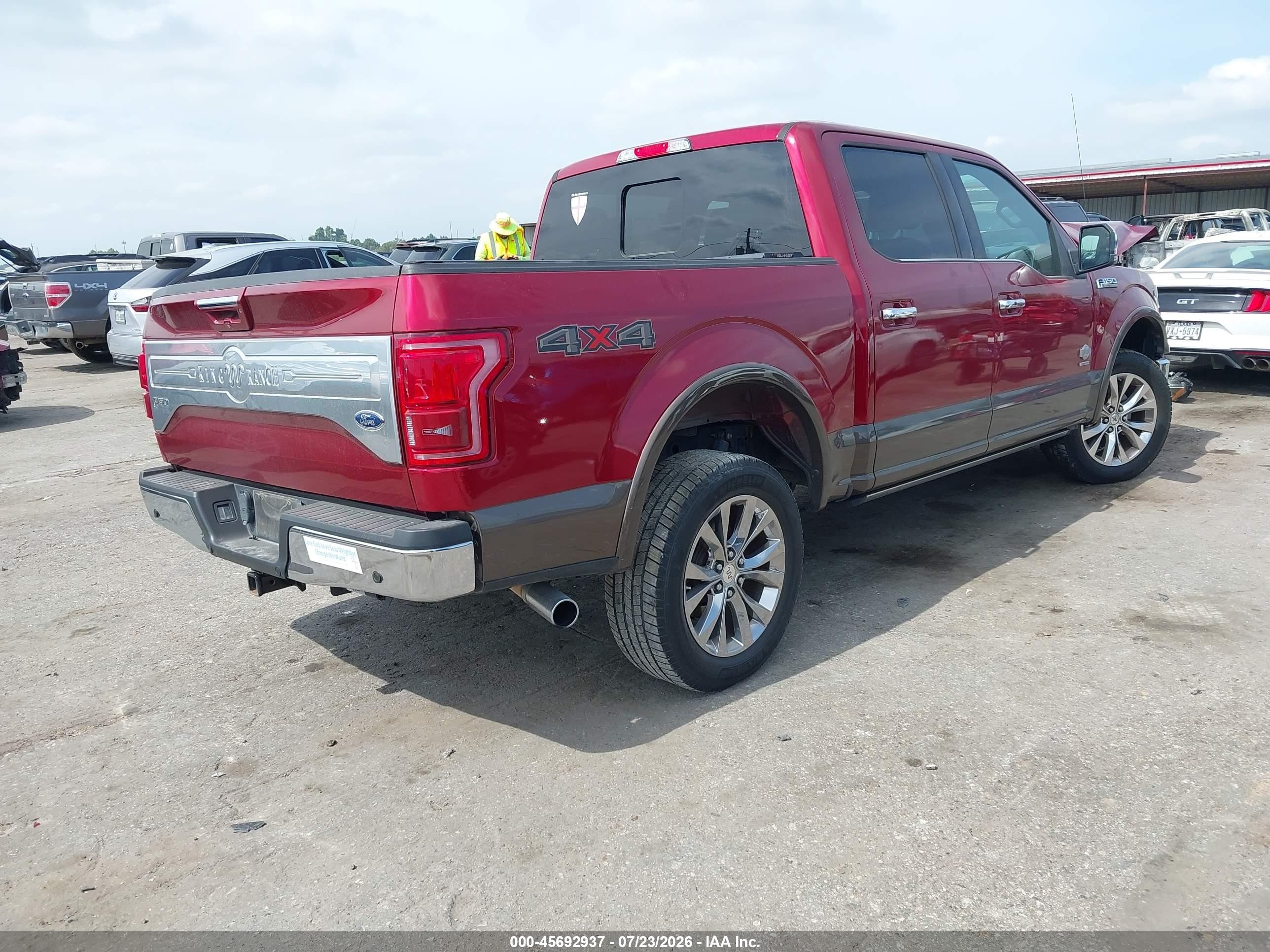 2015 Ford F-150 King Ranch Red vin: 1FTEW1EG7FFA53607
