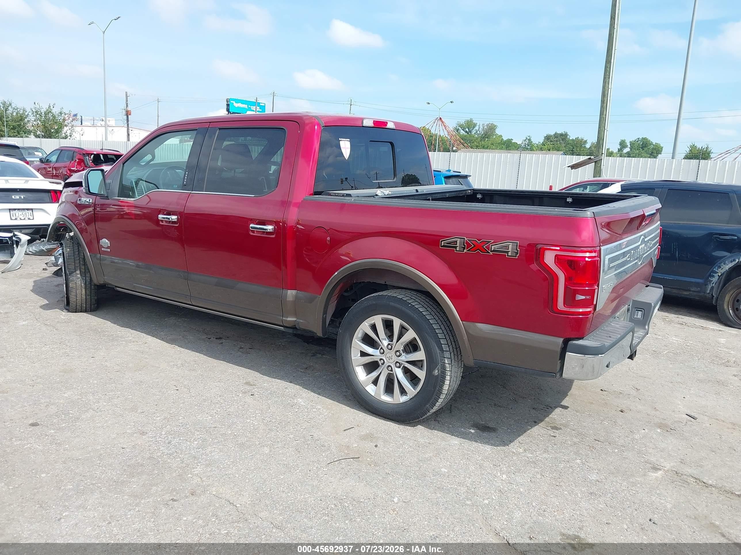 2015 Ford F-150 King Ranch Red vin: 1FTEW1EG7FFA53607
