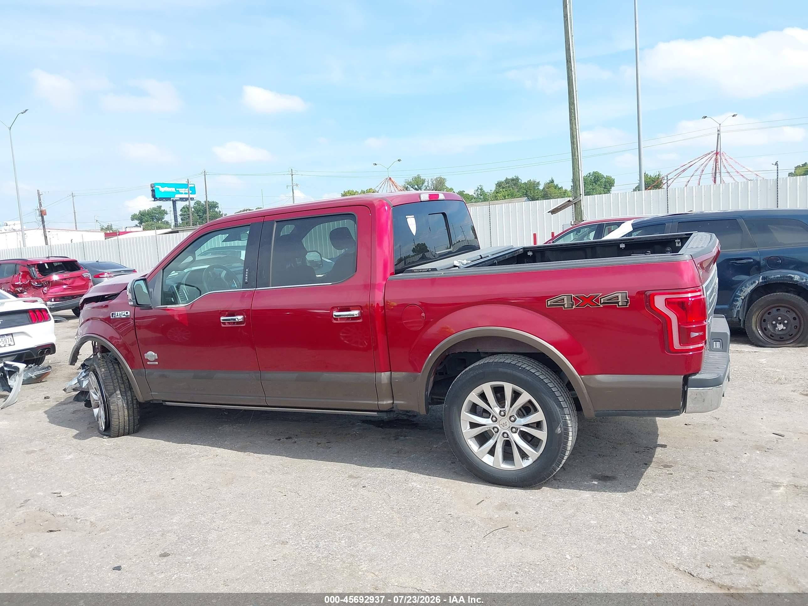 2015 Ford F-150 King Ranch Red vin: 1FTEW1EG7FFA53607