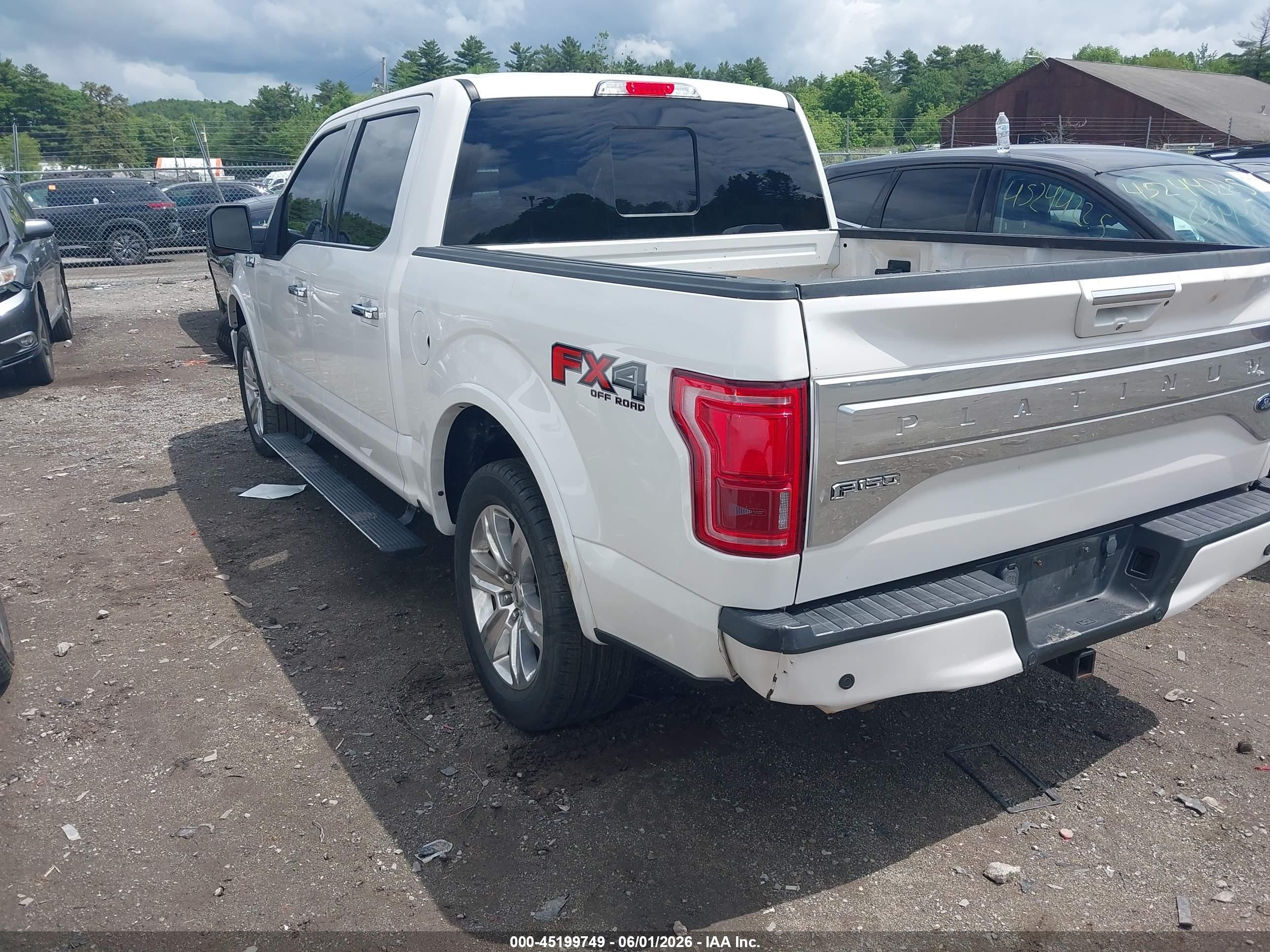 2015 Ford F-150 Platinum White vin: 1FTEW1EG7FFA95033