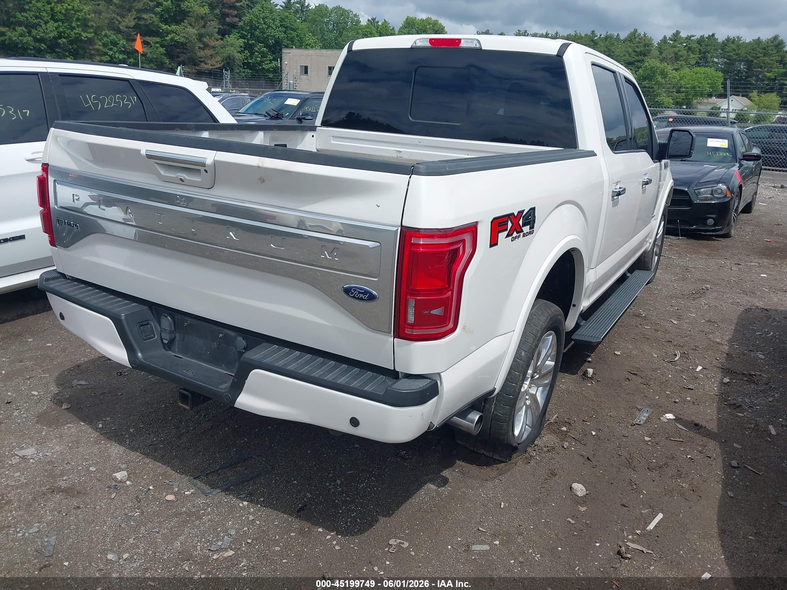 2015 Ford F-150 Platinum White vin: 1FTEW1EG7FFA95033