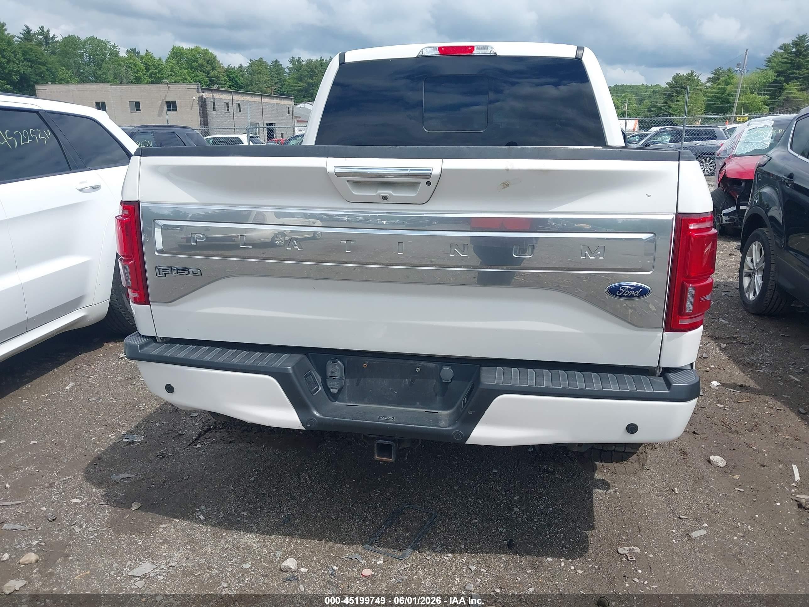 2015 Ford F-150 Platinum White vin: 1FTEW1EG7FFA95033