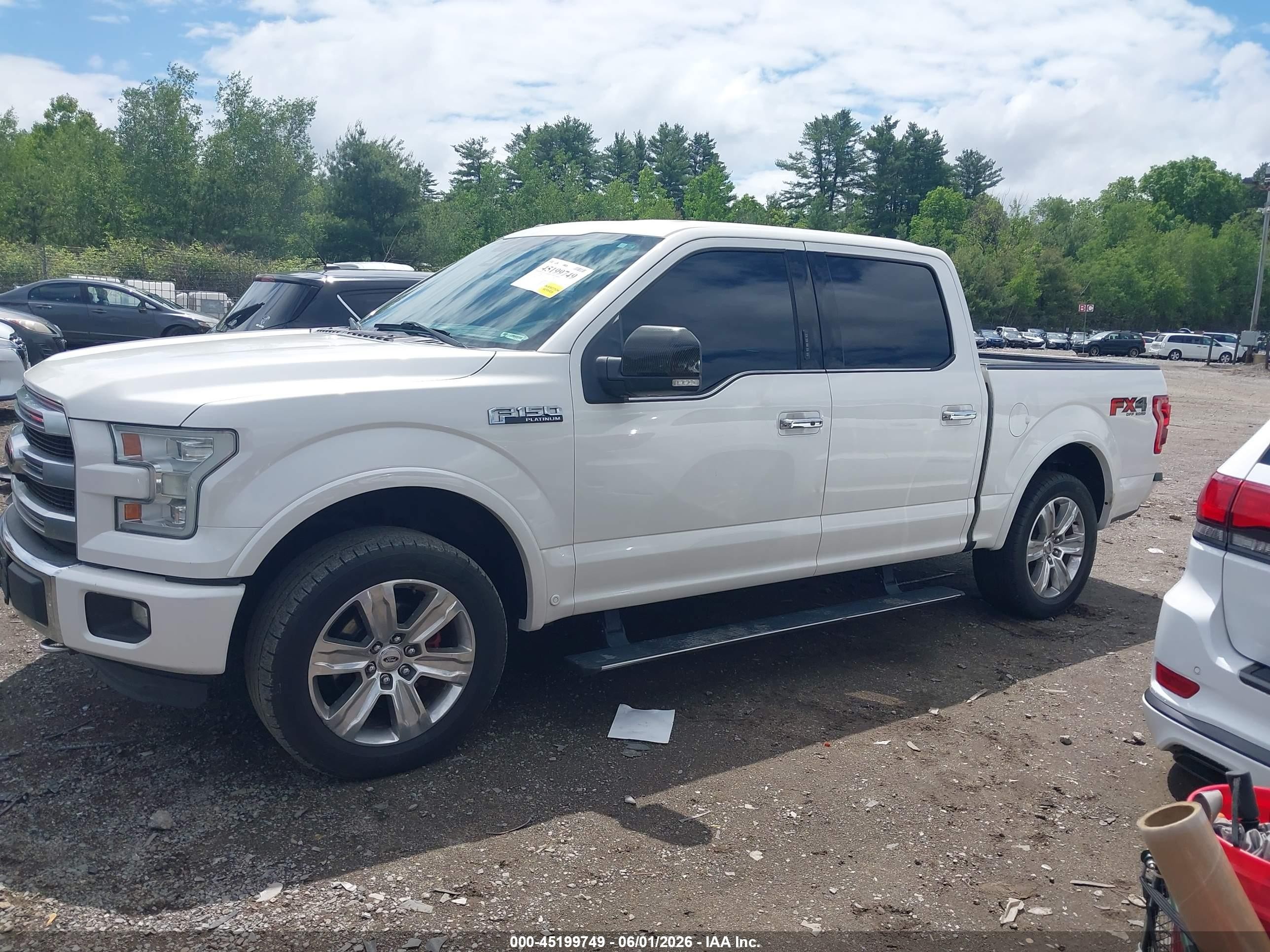2015 Ford F-150 Platinum White vin: 1FTEW1EG7FFA95033