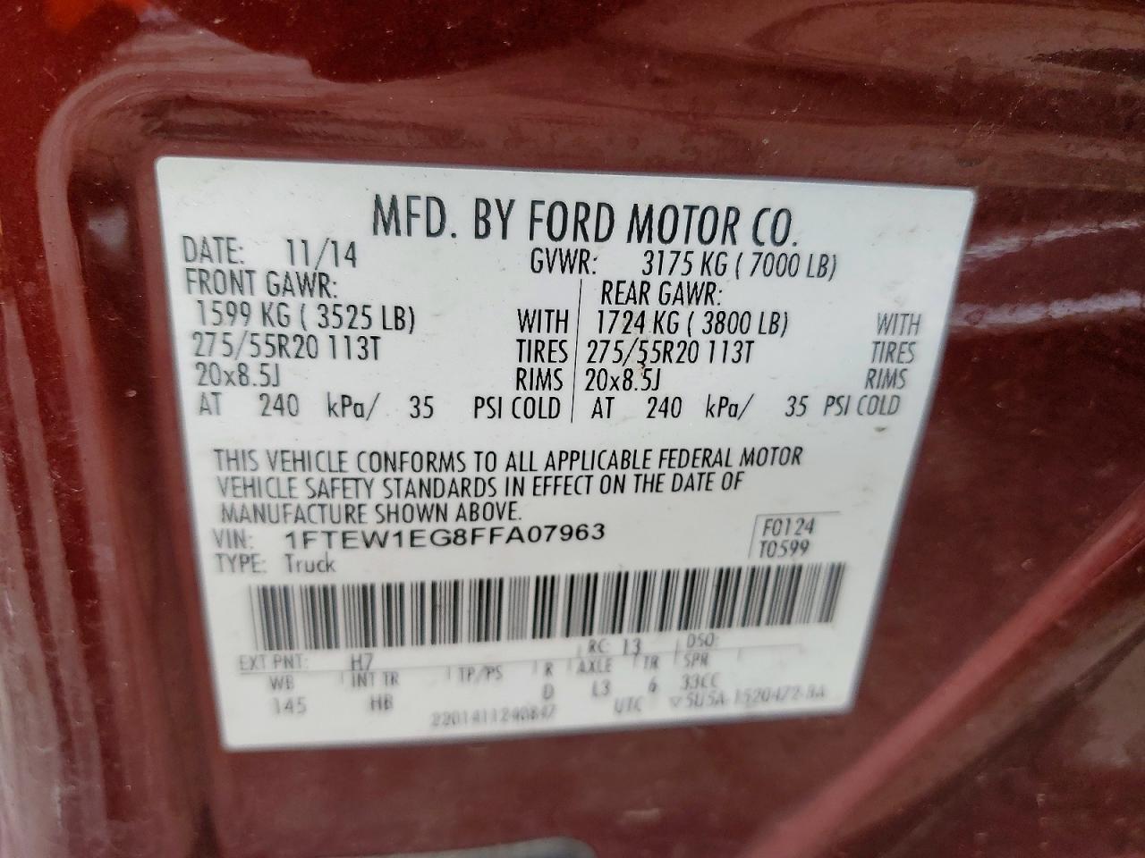 2015 Ford F150 Supercrew Brown vin: 1FTEW1EG8FFA07963