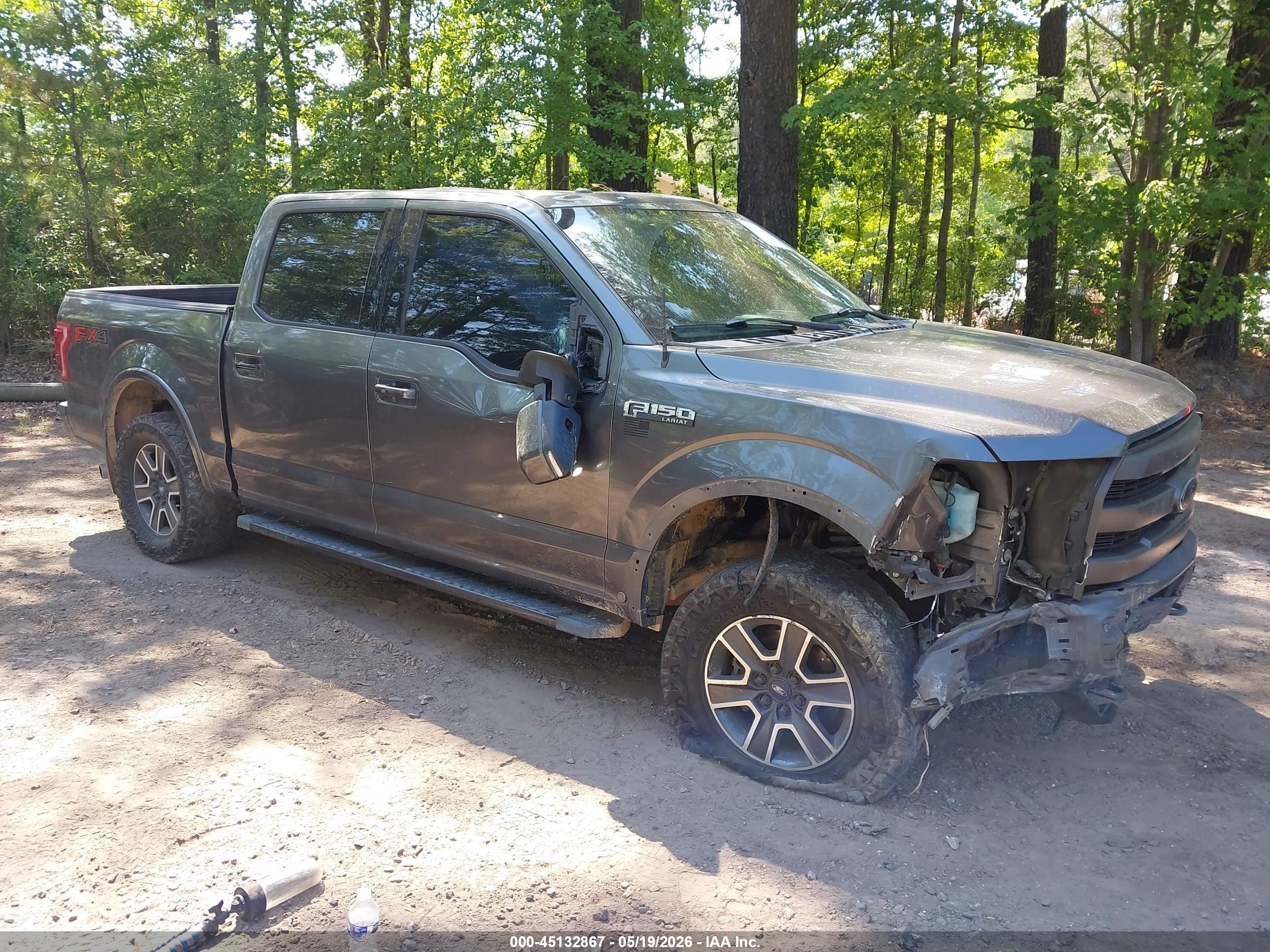 2015 Ford F-150 Lariat Gray vin: 1FTEW1EG8FFA75292