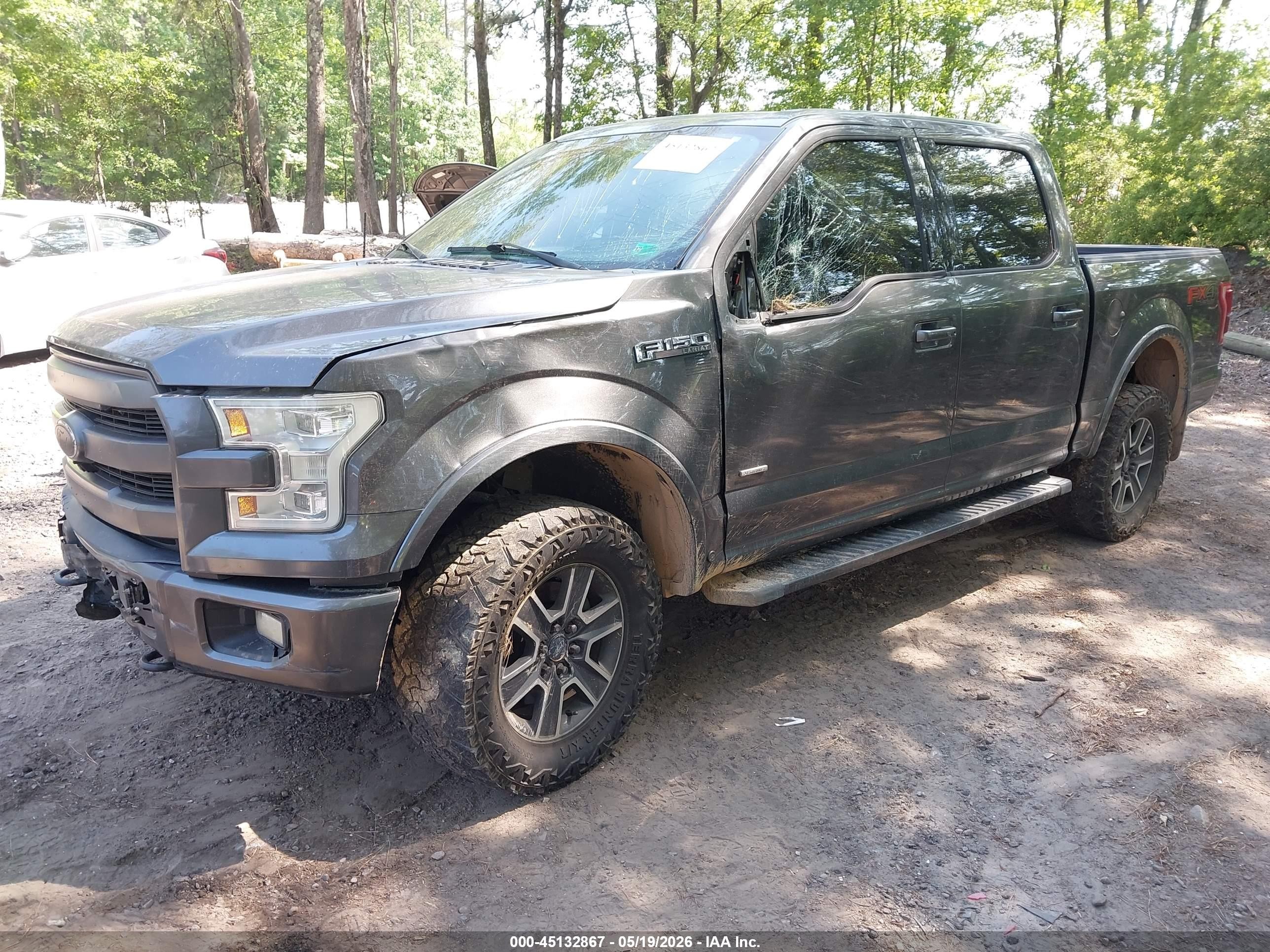 2015 Ford F-150 Lariat Gray vin: 1FTEW1EG8FFA75292