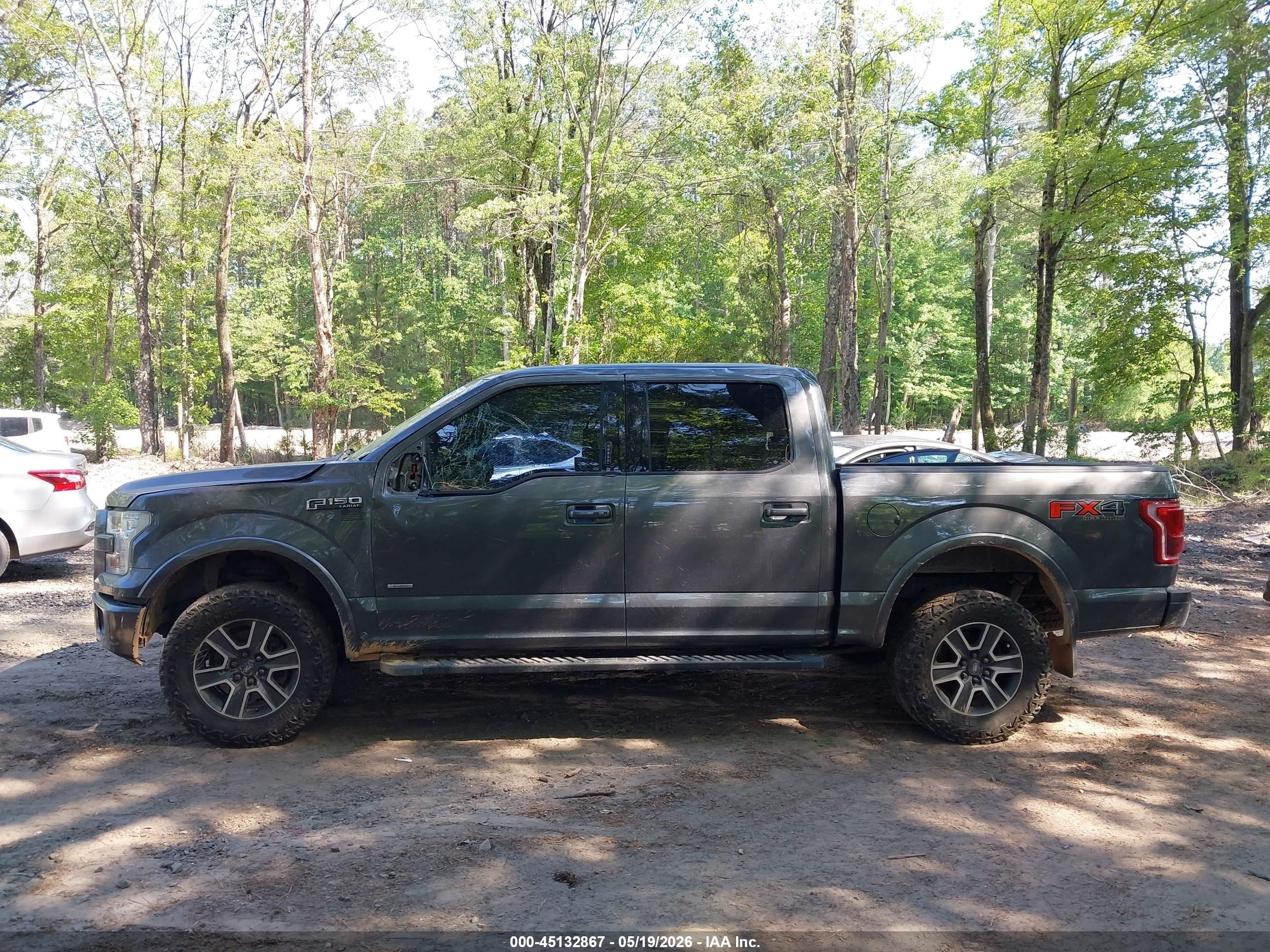 2015 Ford F-150 Lariat Gray vin: 1FTEW1EG8FFA75292