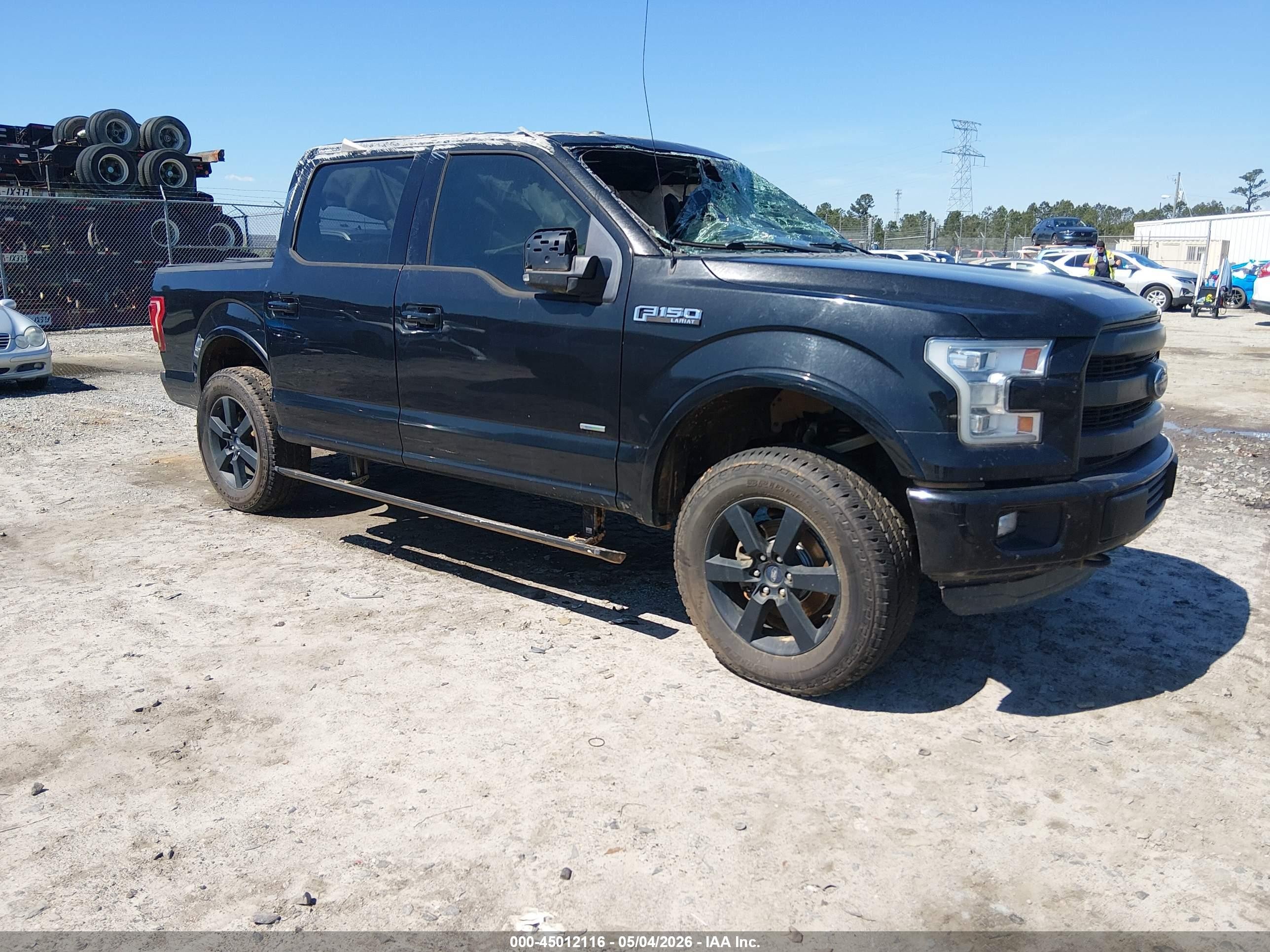 2015 Ford F-150 Lariat Black vin: 1FTEW1EG8FFB55076