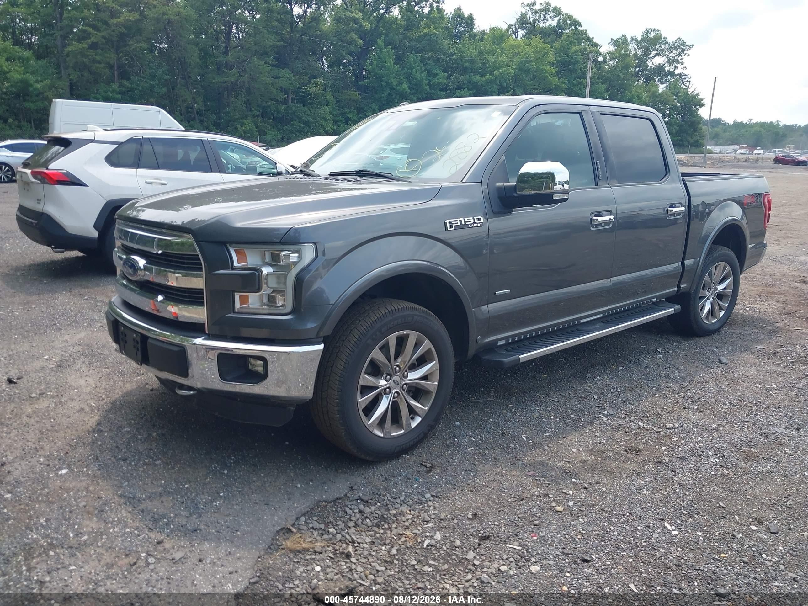 2015 Ford F-150 Lariat Gray vin: 1FTEW1EG8FFB95724
