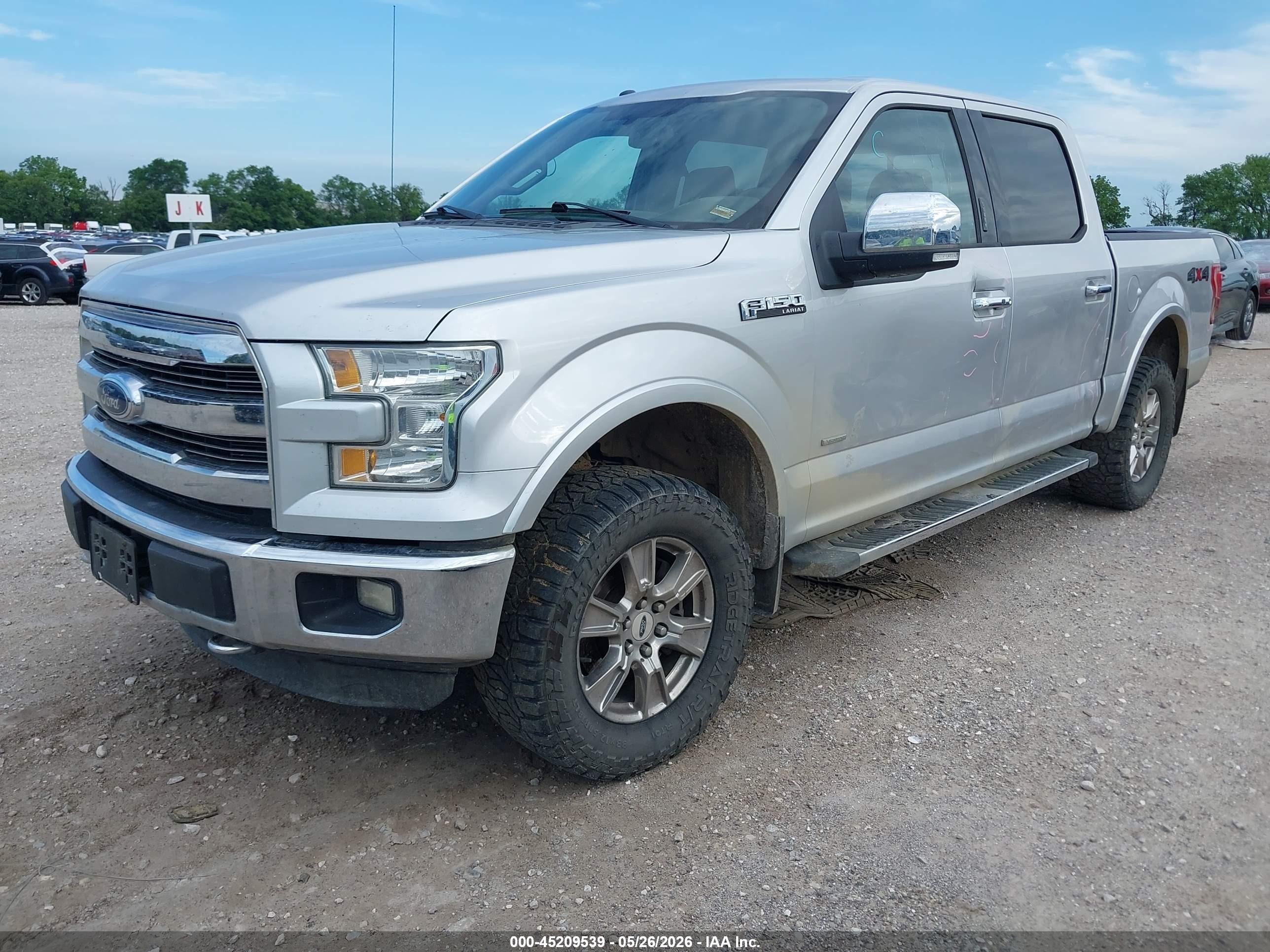 2015 Ford F-150 Lariat Серебряный vin: 1FTEW1EG8FKD42003