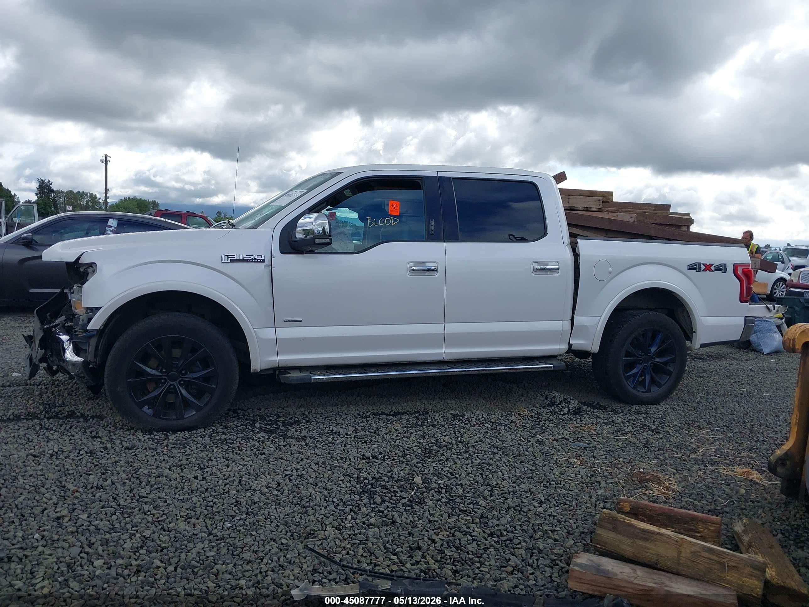 2015 Ford F-150 Lariat Белый vin: 1FTEW1EG9FKD28935