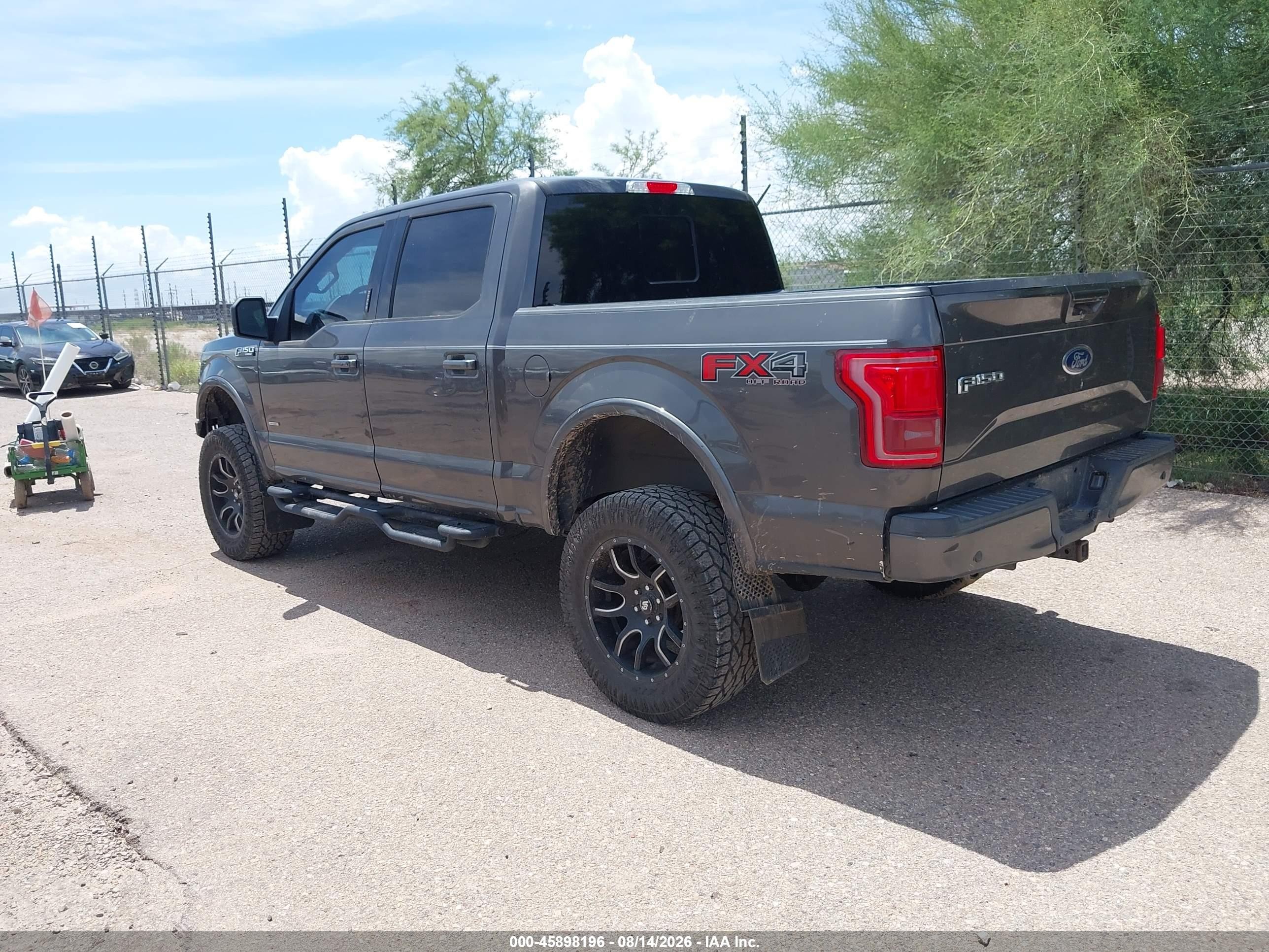 2015 Ford F-150 Lariat Gray vin: 1FTEW1EG9FKD78654