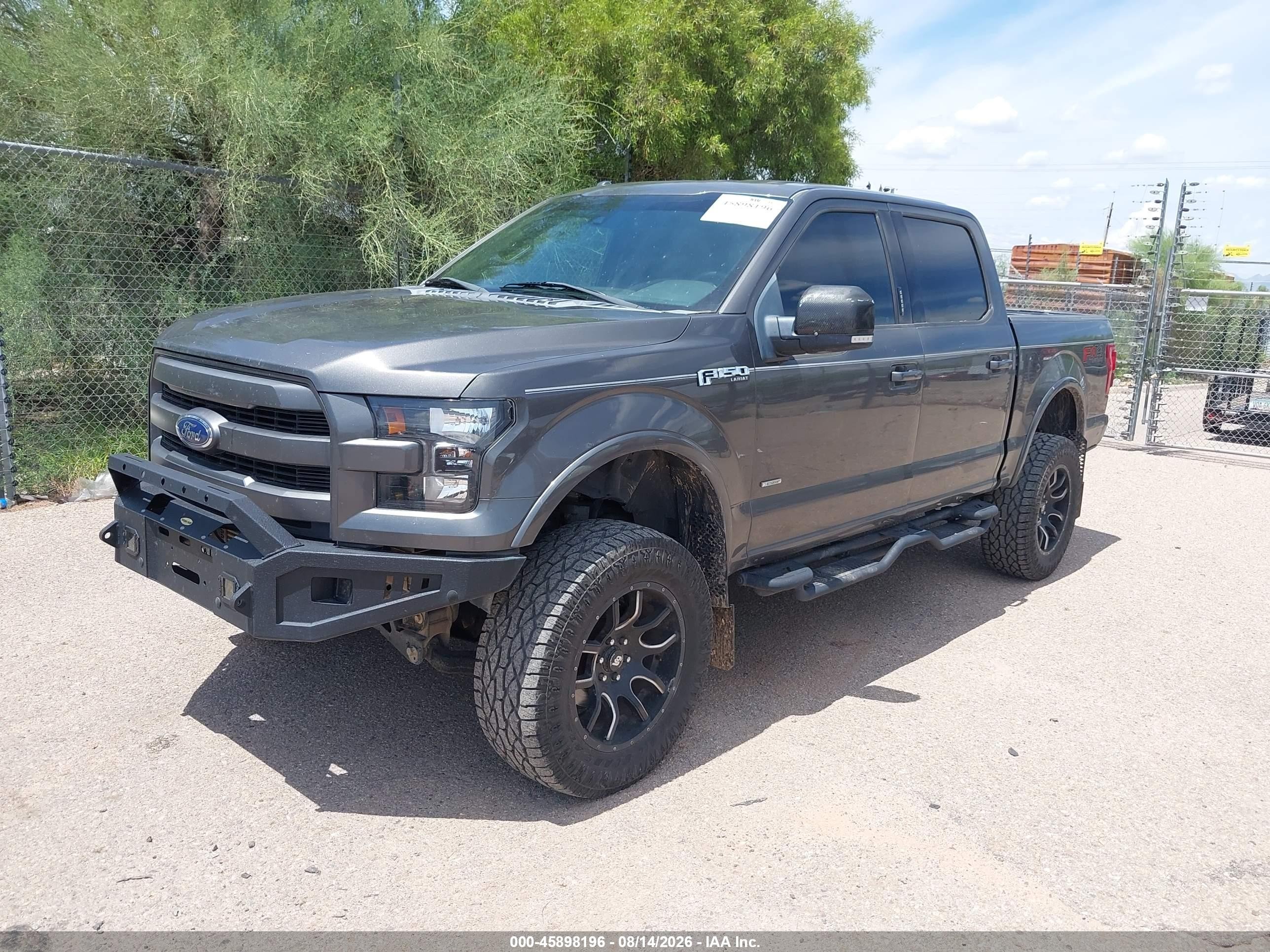 2015 Ford F-150 Lariat Gray vin: 1FTEW1EG9FKD78654