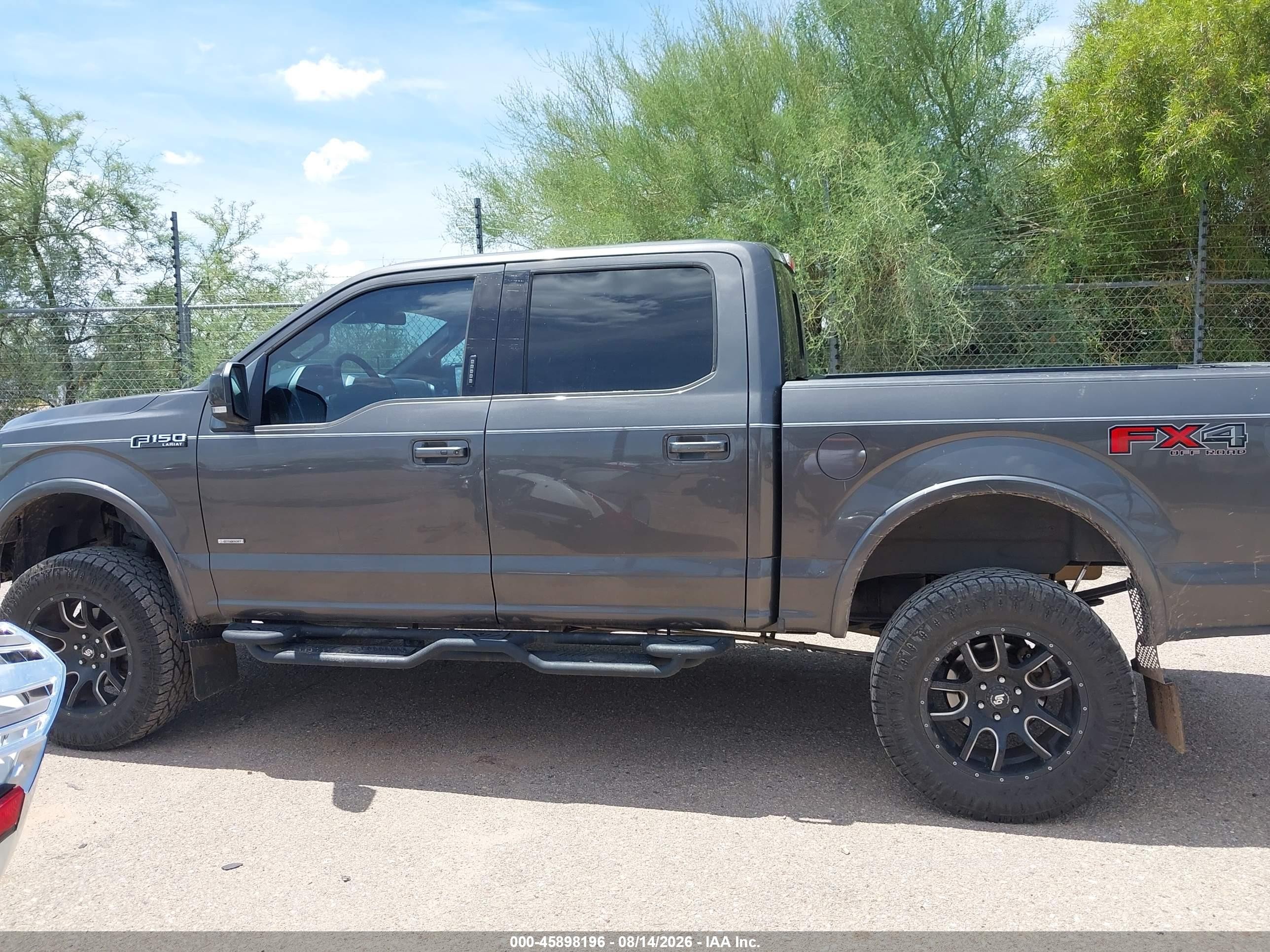 2015 Ford F-150 Lariat Gray vin: 1FTEW1EG9FKD78654