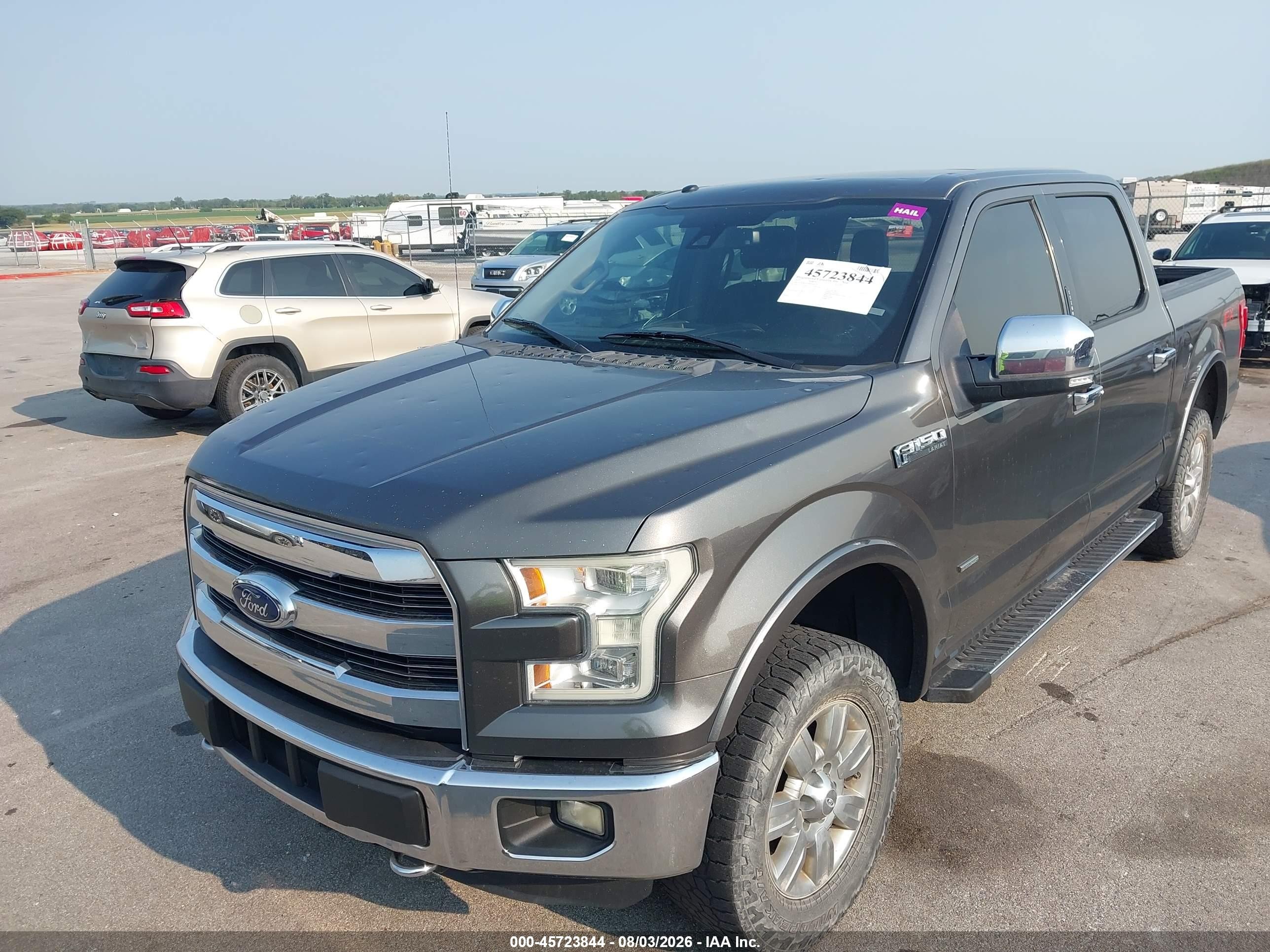2015 Ford F-150 Lariat Gray vin: 1FTEW1EG9FKE48119