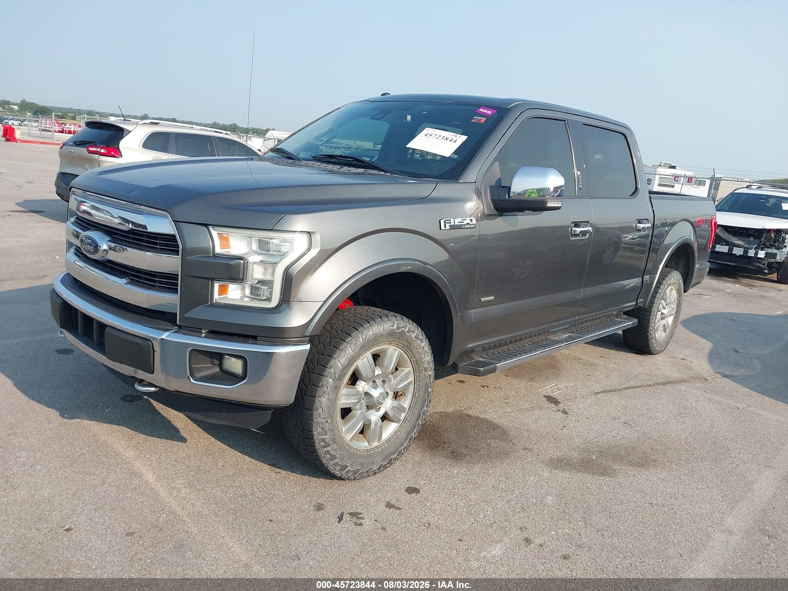 2015 Ford F-150 Lariat Gray vin: 1FTEW1EG9FKE48119