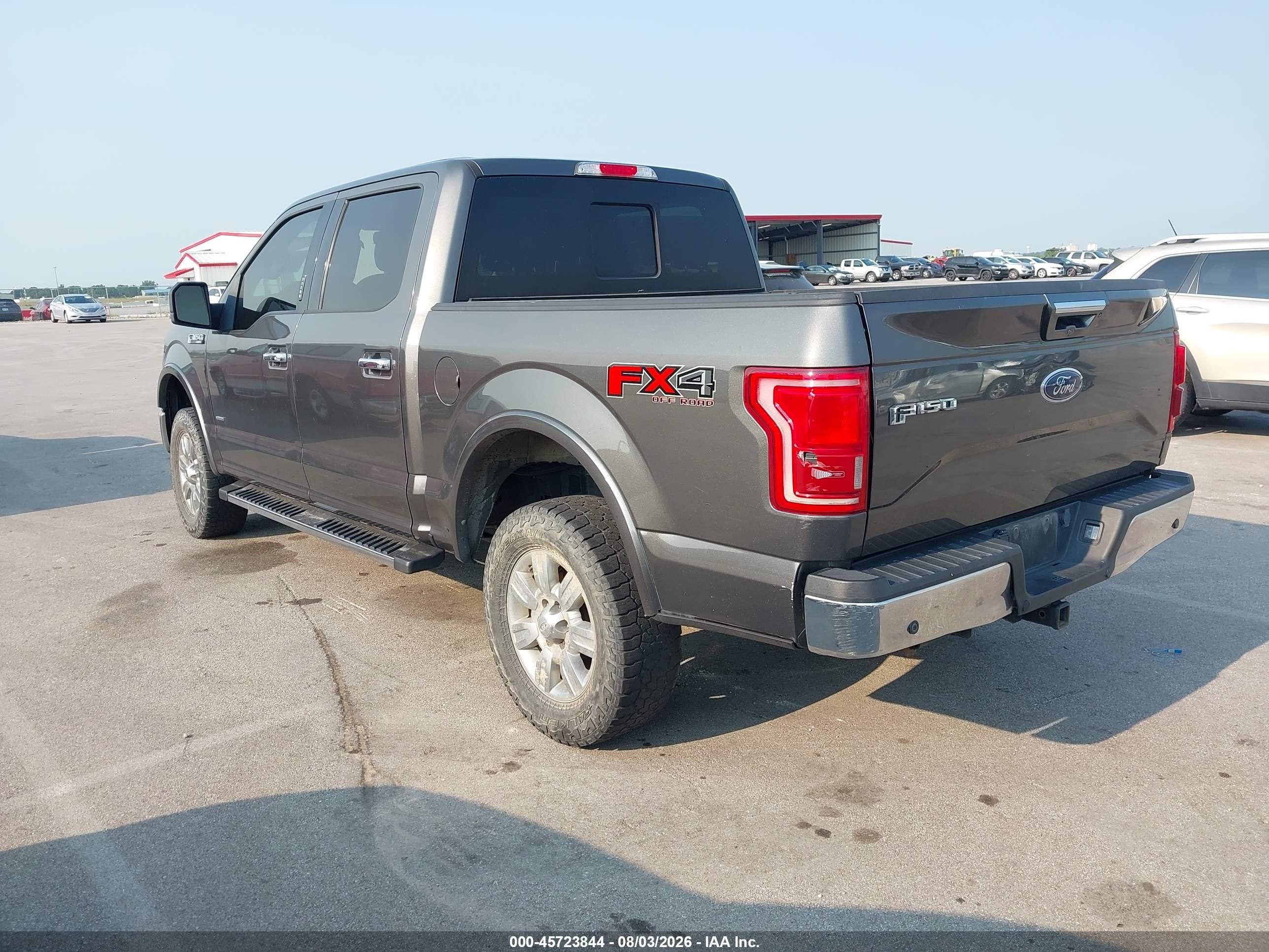 2015 Ford F-150 Lariat Gray vin: 1FTEW1EG9FKE48119