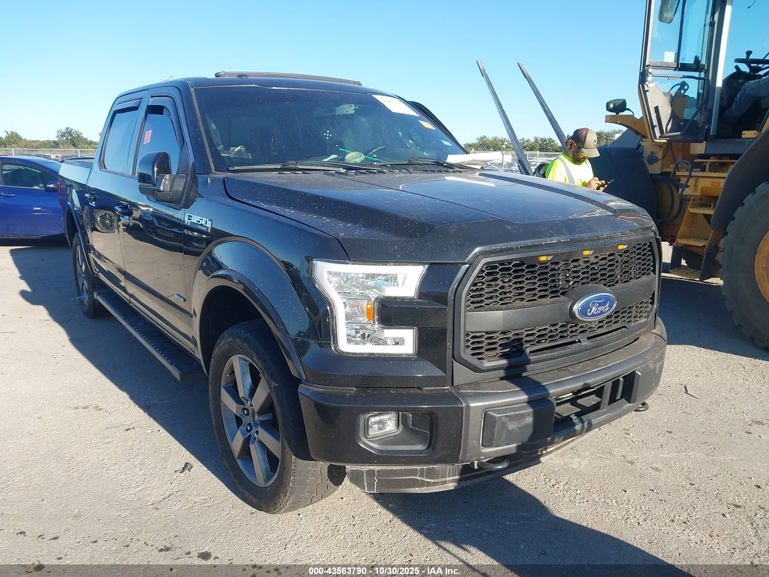 2015 Ford F-150 Lariat Black vin: 1FTEW1EGXFFB11550