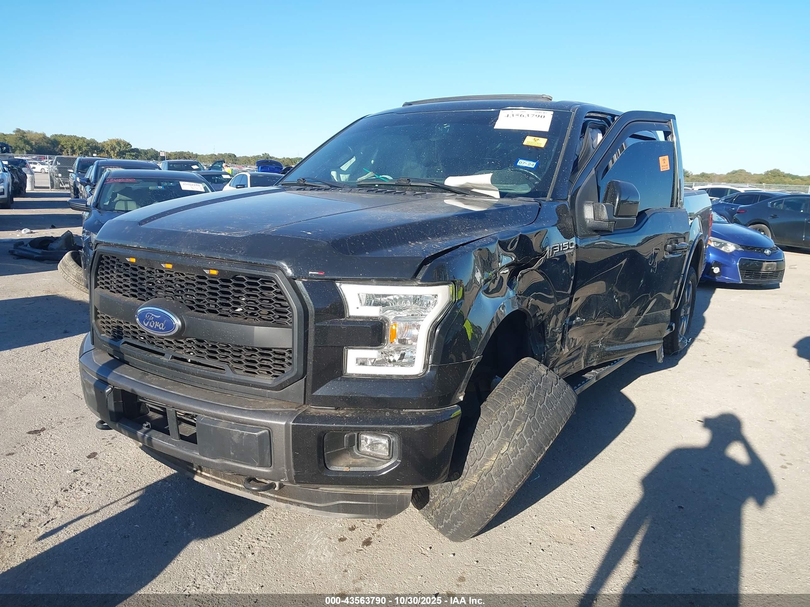 2015 Ford F-150 Lariat Black vin: 1FTEW1EGXFFB11550